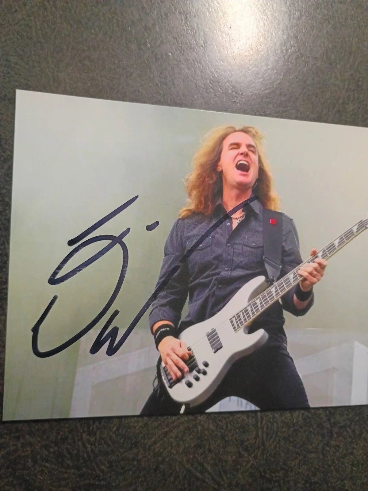 DAVID ELLEFSON Hand Signed Autograph 4X6 Photo - MUSICIAN GUITARIST - MEGADETH, image 2