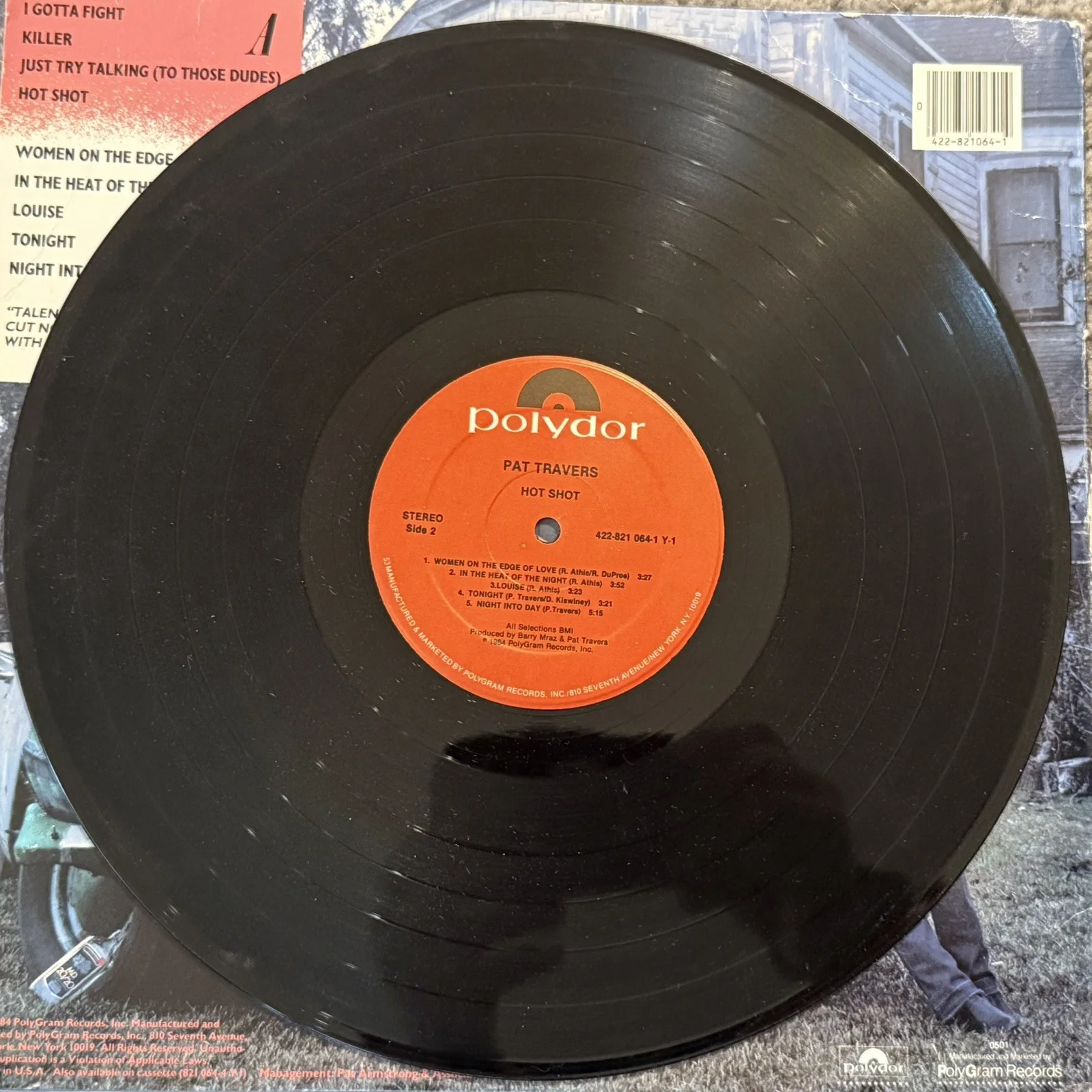 PAT TRAVERS – HOT SHOT AUTOGRAPHED / SIGNED LP VG/VG, image 4