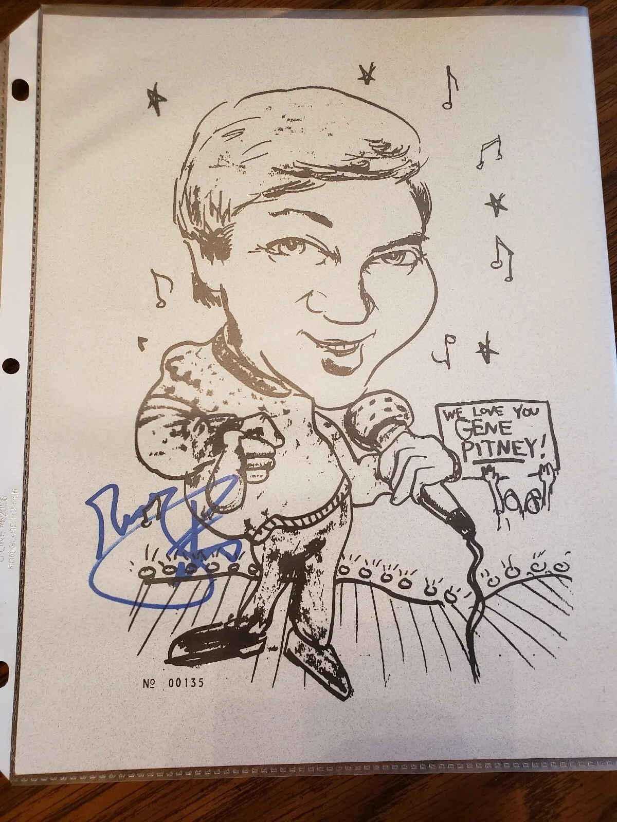 Lot of 6 Gene Pitney Signed Caricatures - Just One Smile, Liberty Valance, 24 Hr, изображение 2