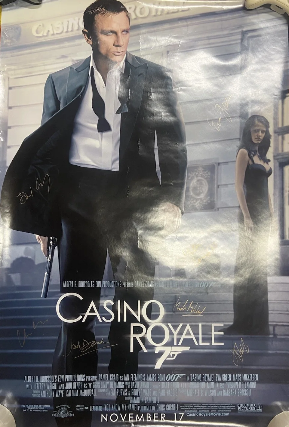 Daniel Craig — Casino Royal Movie Poster Cast Signed Daniel Craig Mads Mikkelsen Judi Dench