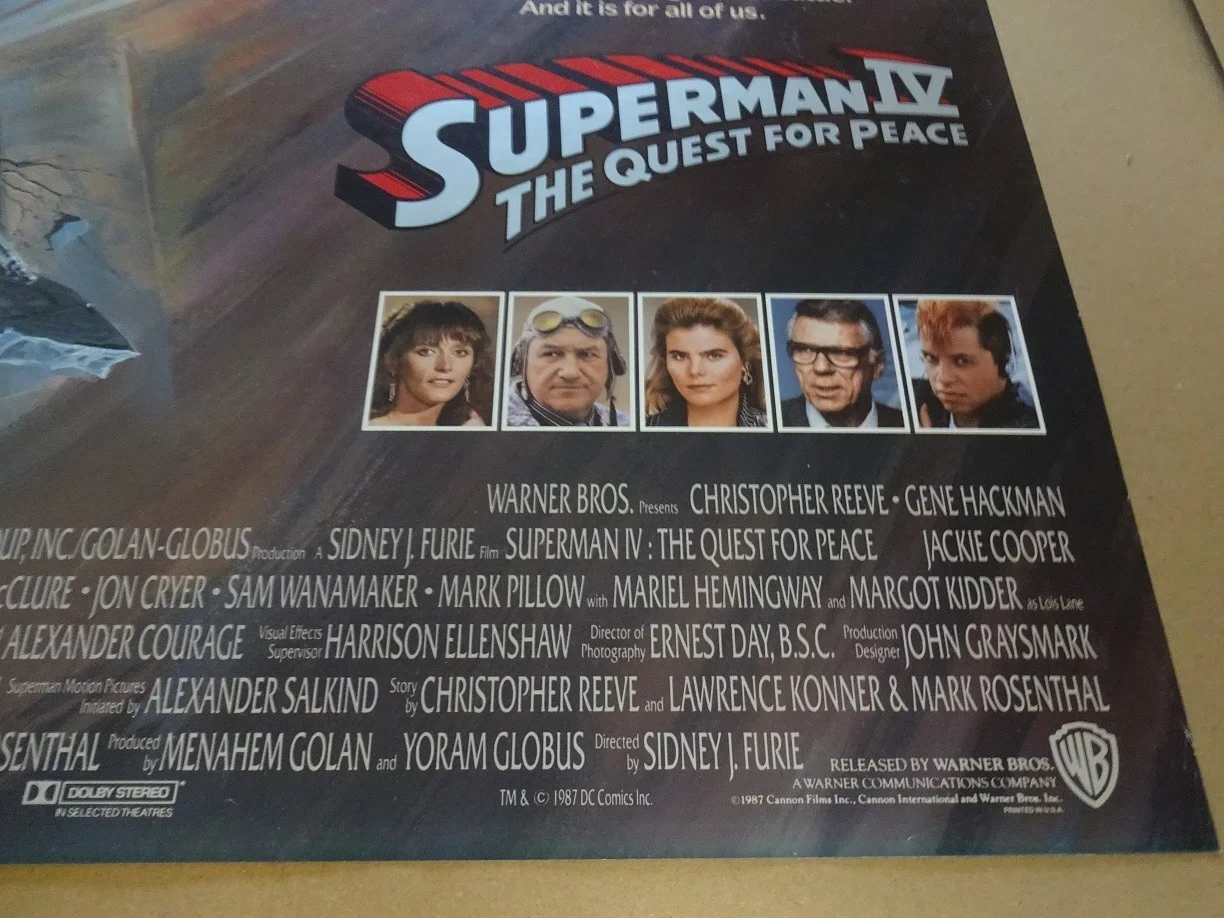 Superman IV: The Quest for Peace Original 1987. 1 Sheet Movie Poster 40"x27", изображение 2