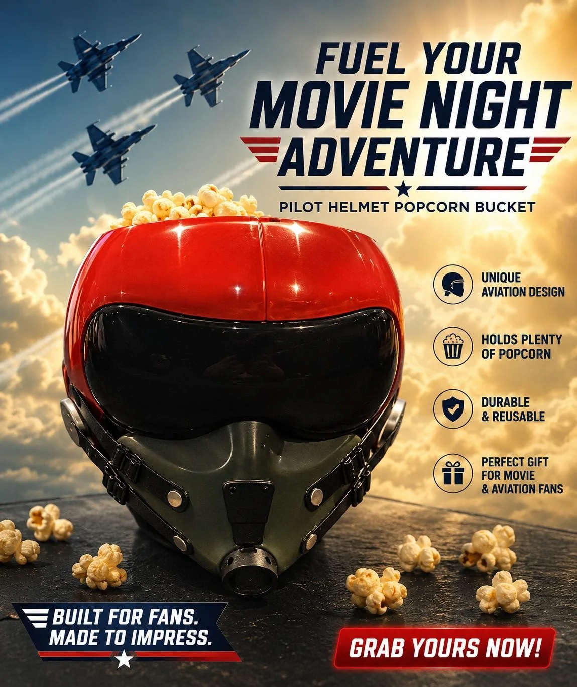 Top Gun 40th Ann. Goose Helmet Popcorn Bucket FREE SHIPPING! IN STOCK!, изображение 2