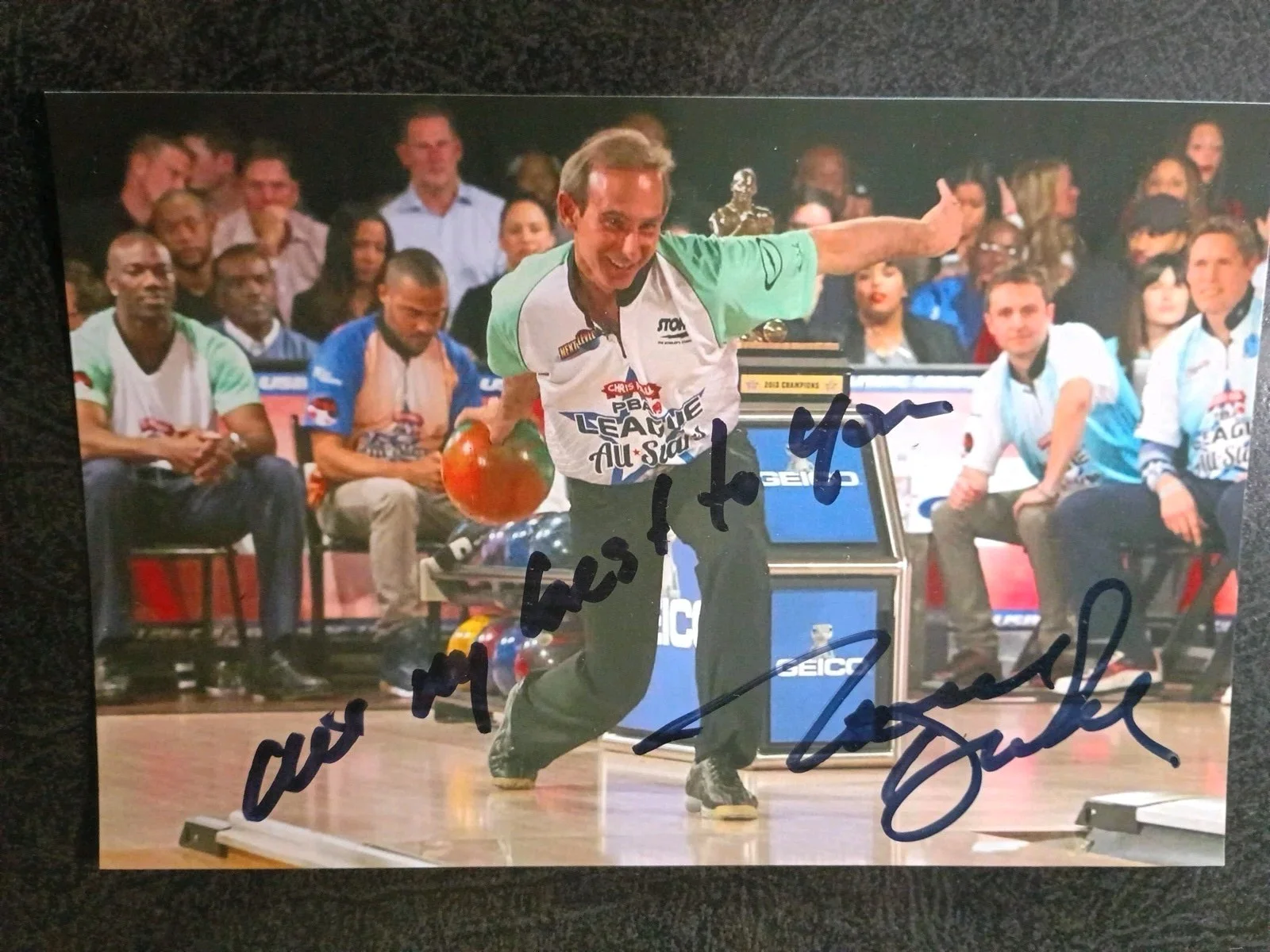 KARL HELD — NORM DUKE 2 Hand Signed Autograph 4X6 Photo S- ACTOR - PBA BOWLING LEGEND, image 4