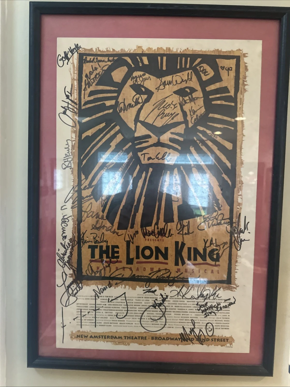 Cast — Disney Lion King Cast Signed Poster Autographed Broadway Theater Play 22" x 14"