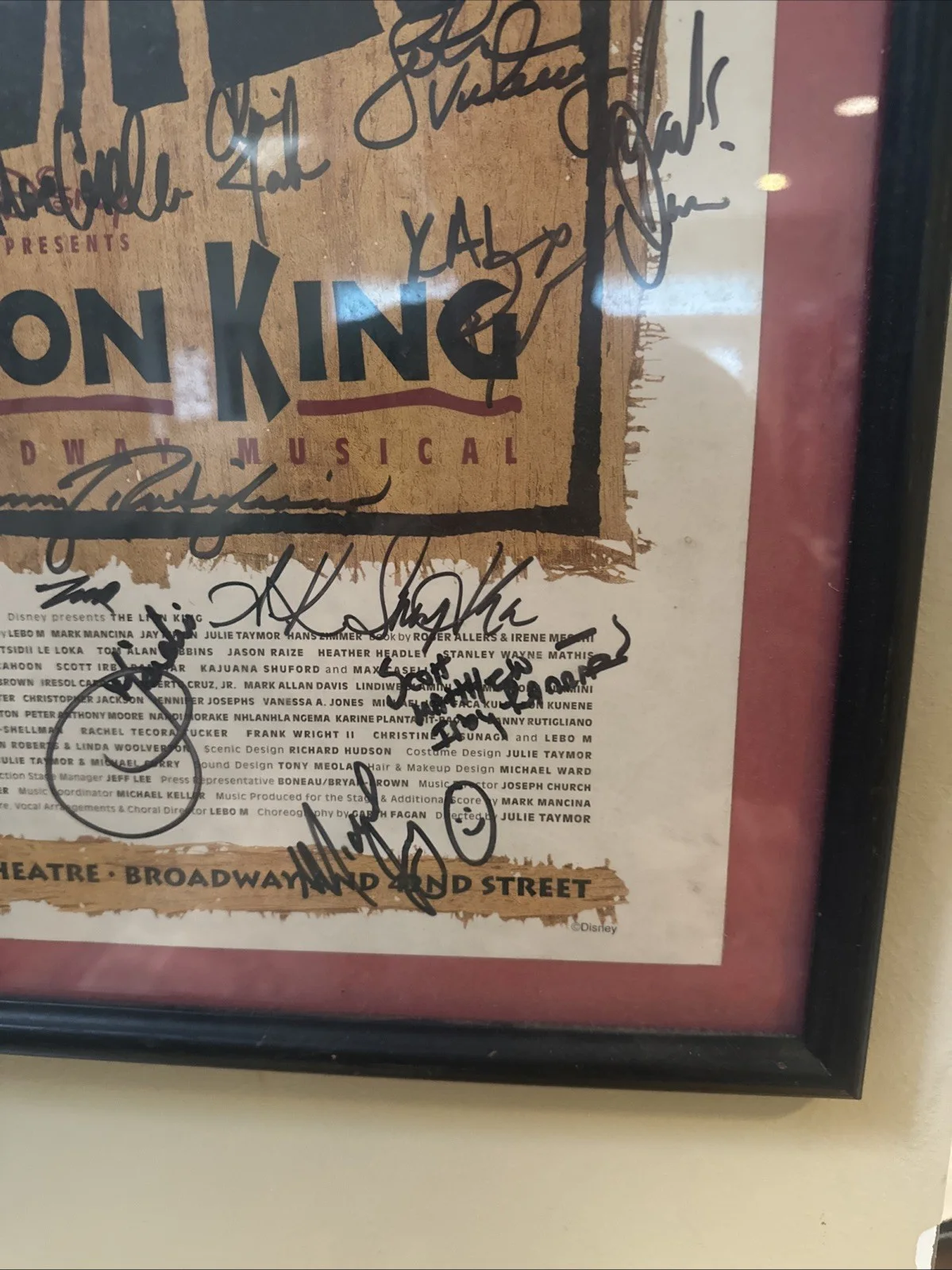 Cast — Disney Lion King Cast Signed Poster Autographed Broadway Theater Play 22" x 14", image 2