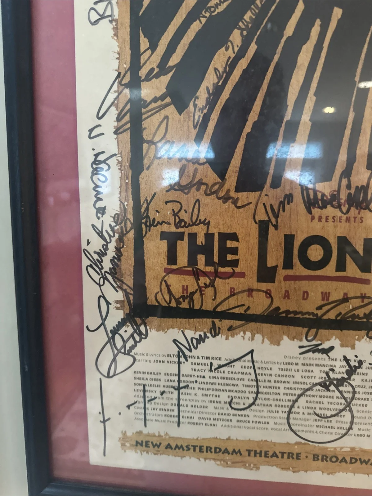 Cast — Disney Lion King Cast Signed Poster Autographed Broadway Theater Play 22" x 14", image 3
