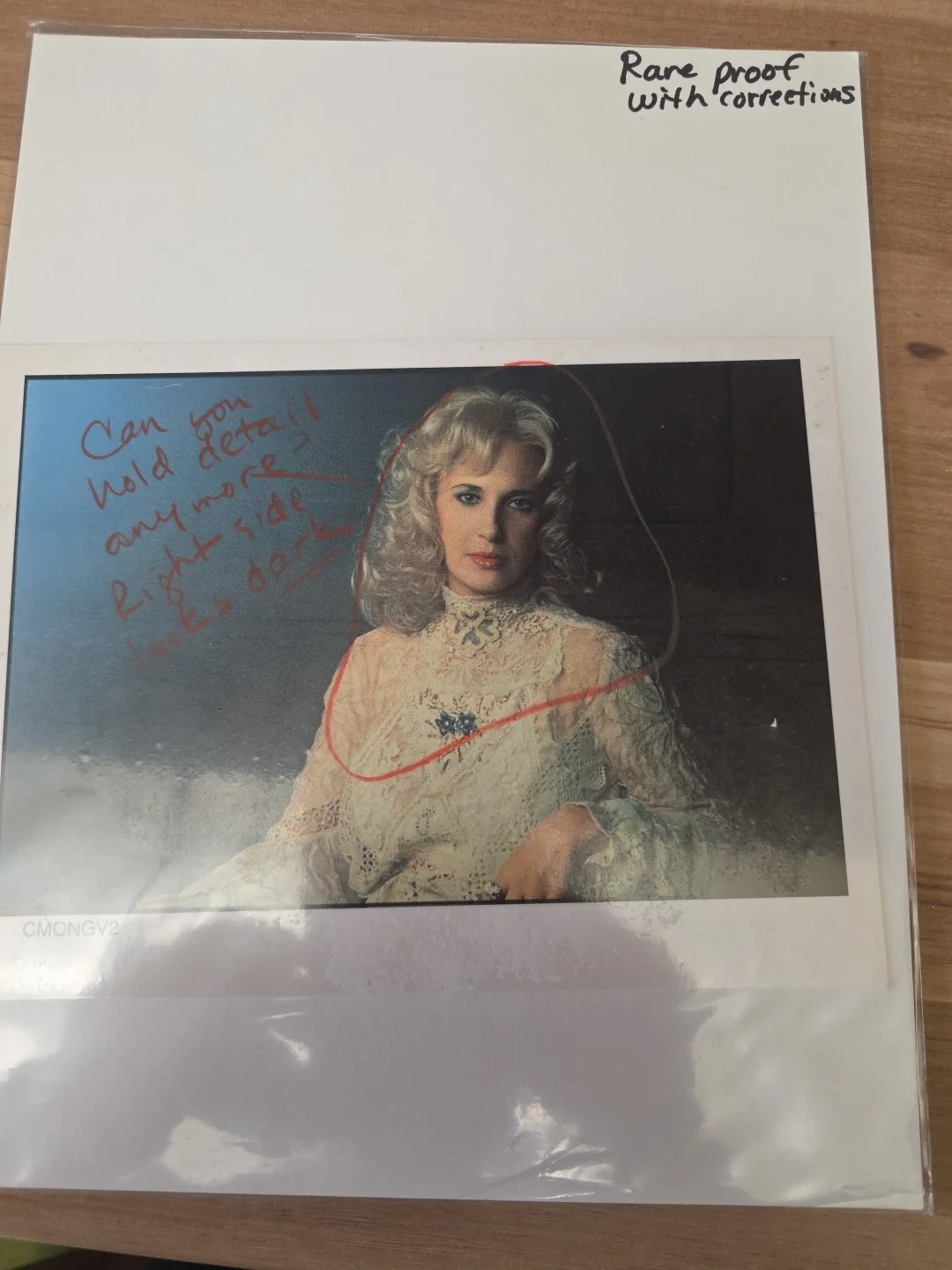 Tammy Wynette Rare Proof Photo Correction Request, image 3