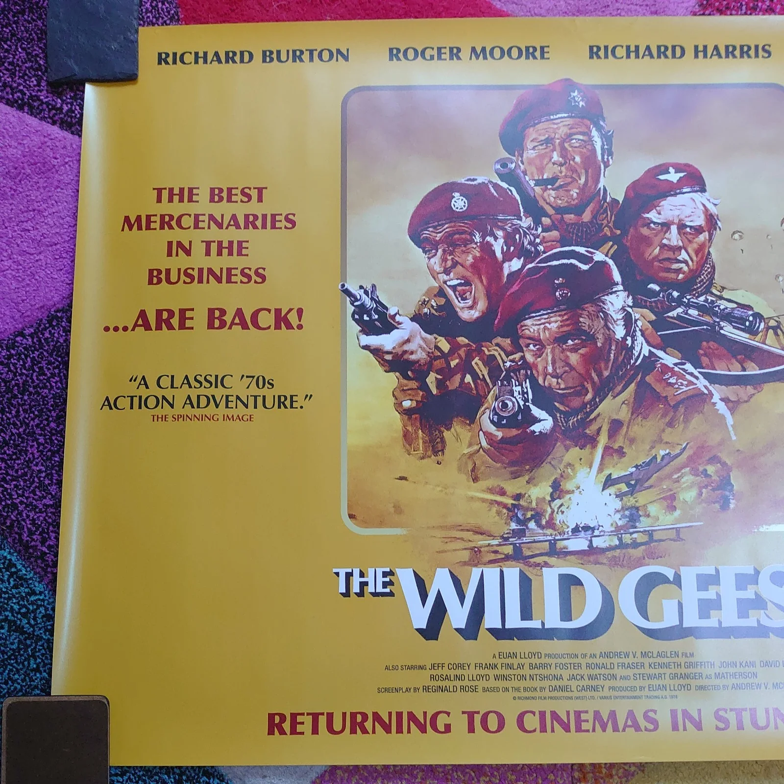 The Wild Geese U.K Quad Cinema Poster Excellent Condition Reissue 2025 Rolled, image 4