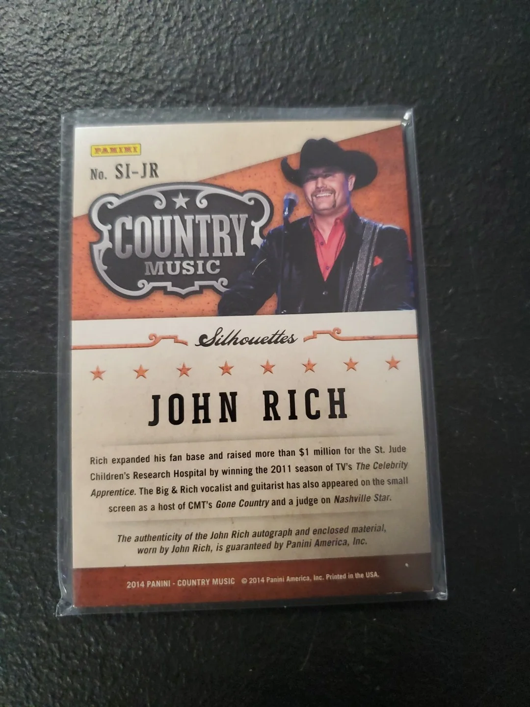 JOHN RICH 2014 PANINI COUNTRY MUSIC AUTOGRAPH SIGNED & RELIC SILHOUETTES /25 B39, изображение 2