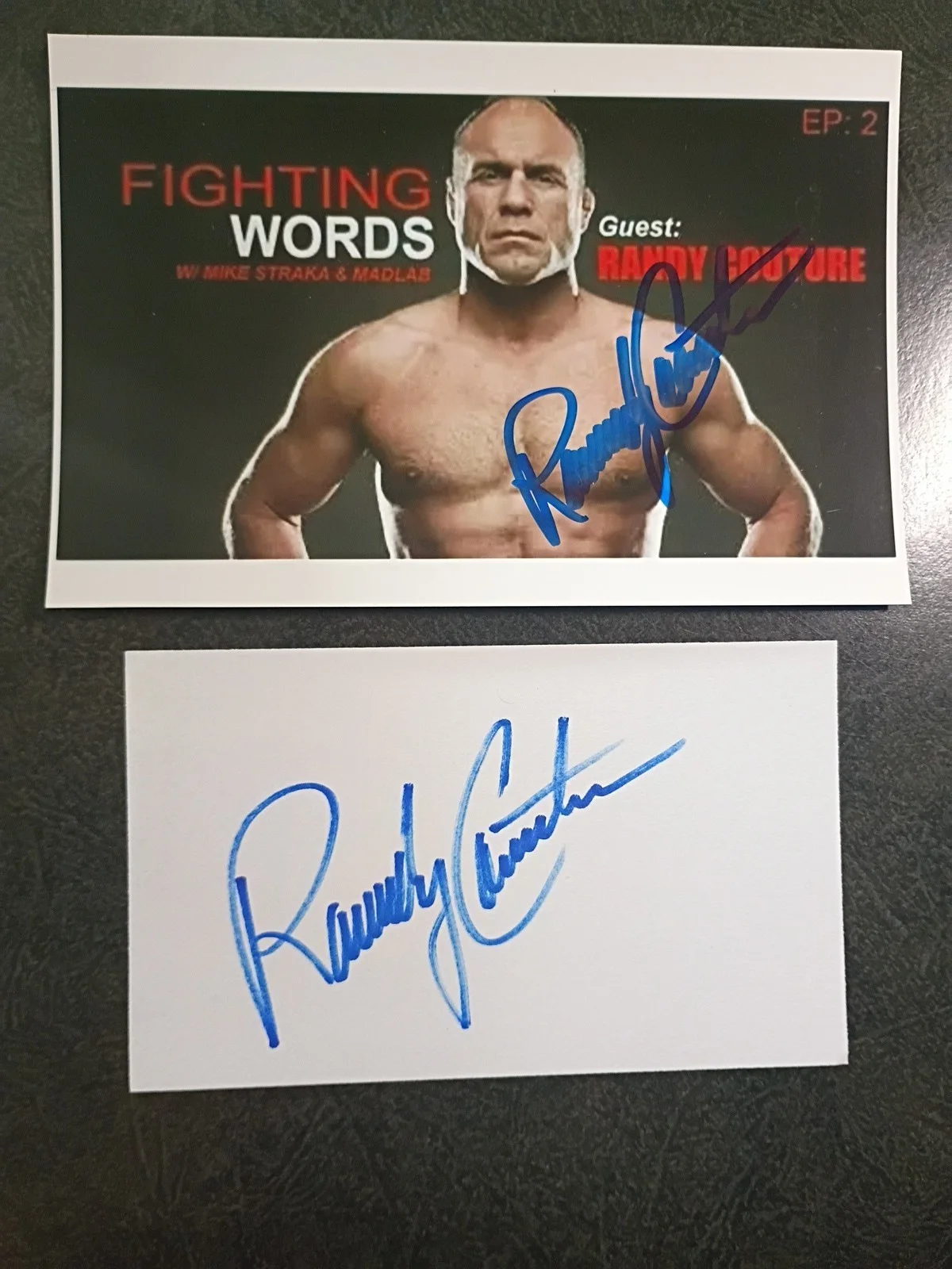 RANDY COUTURE — RANDY COUTURE hand Signed Autograph 4x6 Photo & CARD -UFC FIGHTER & ACTOR