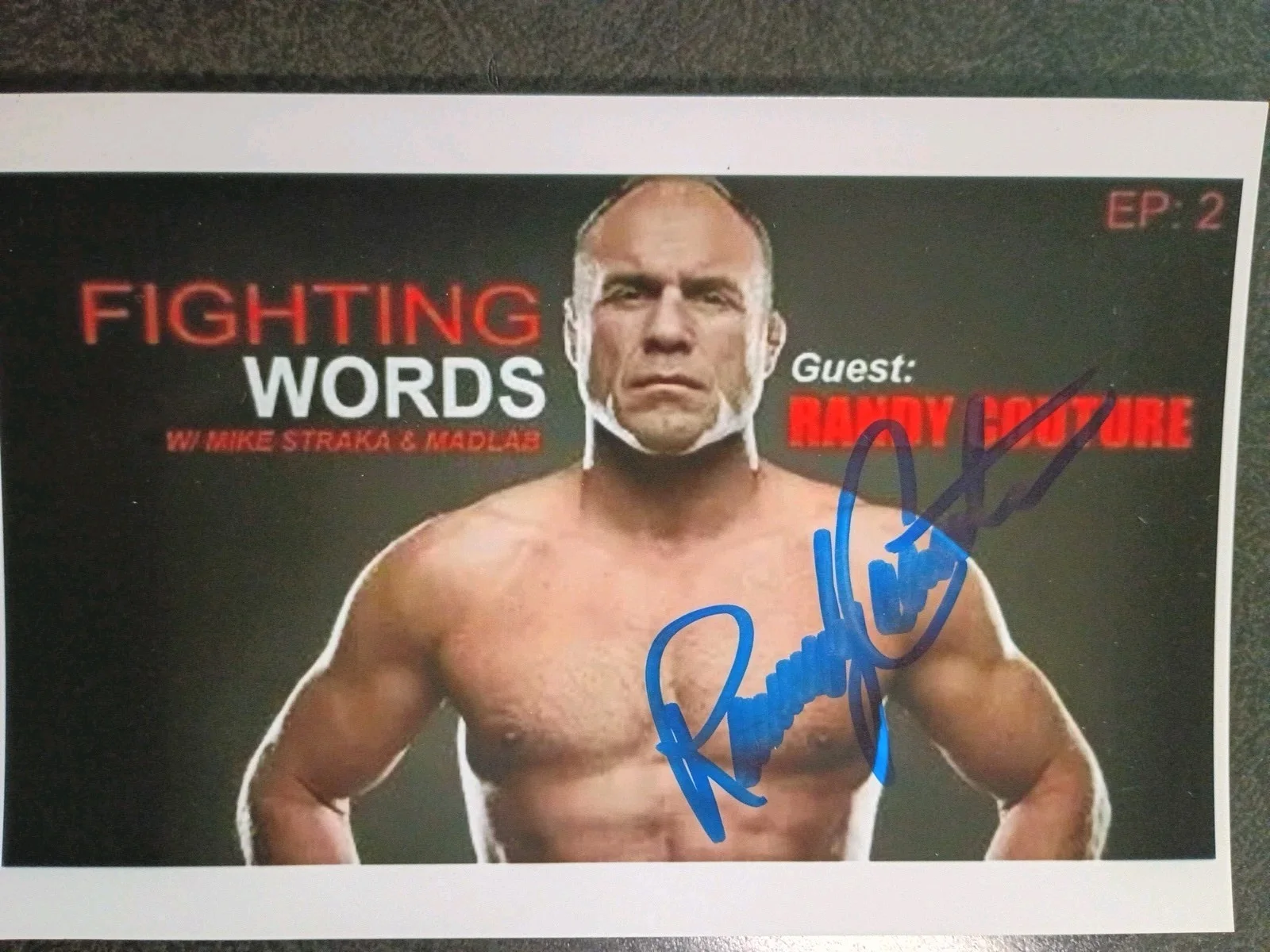 RANDY COUTURE — RANDY COUTURE hand Signed Autograph 4x6 Photo & CARD -UFC FIGHTER & ACTOR, image 2