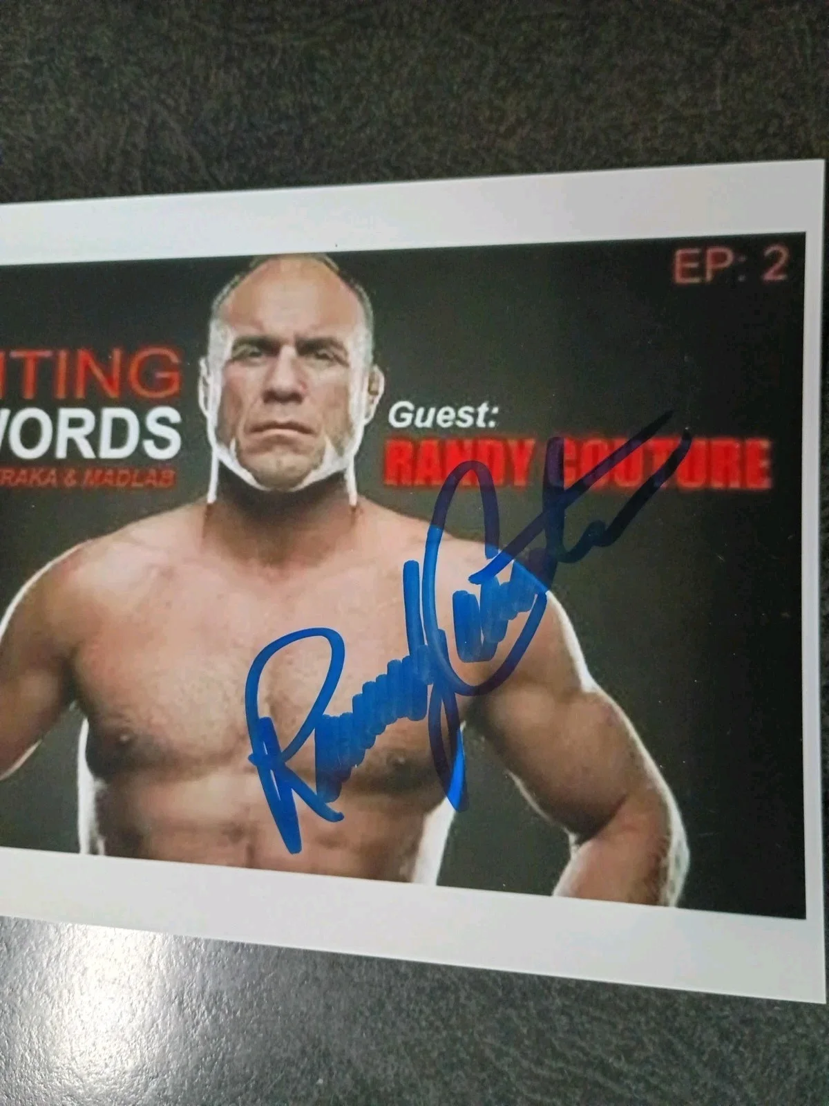 RANDY COUTURE — RANDY COUTURE hand Signed Autograph 4x6 Photo & CARD -UFC FIGHTER & ACTOR, image 3