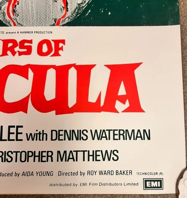 Scars of Dracula ORIG EMI Hammer 1970 Promo Film Poster +COA Christopher Lee, изображение 4