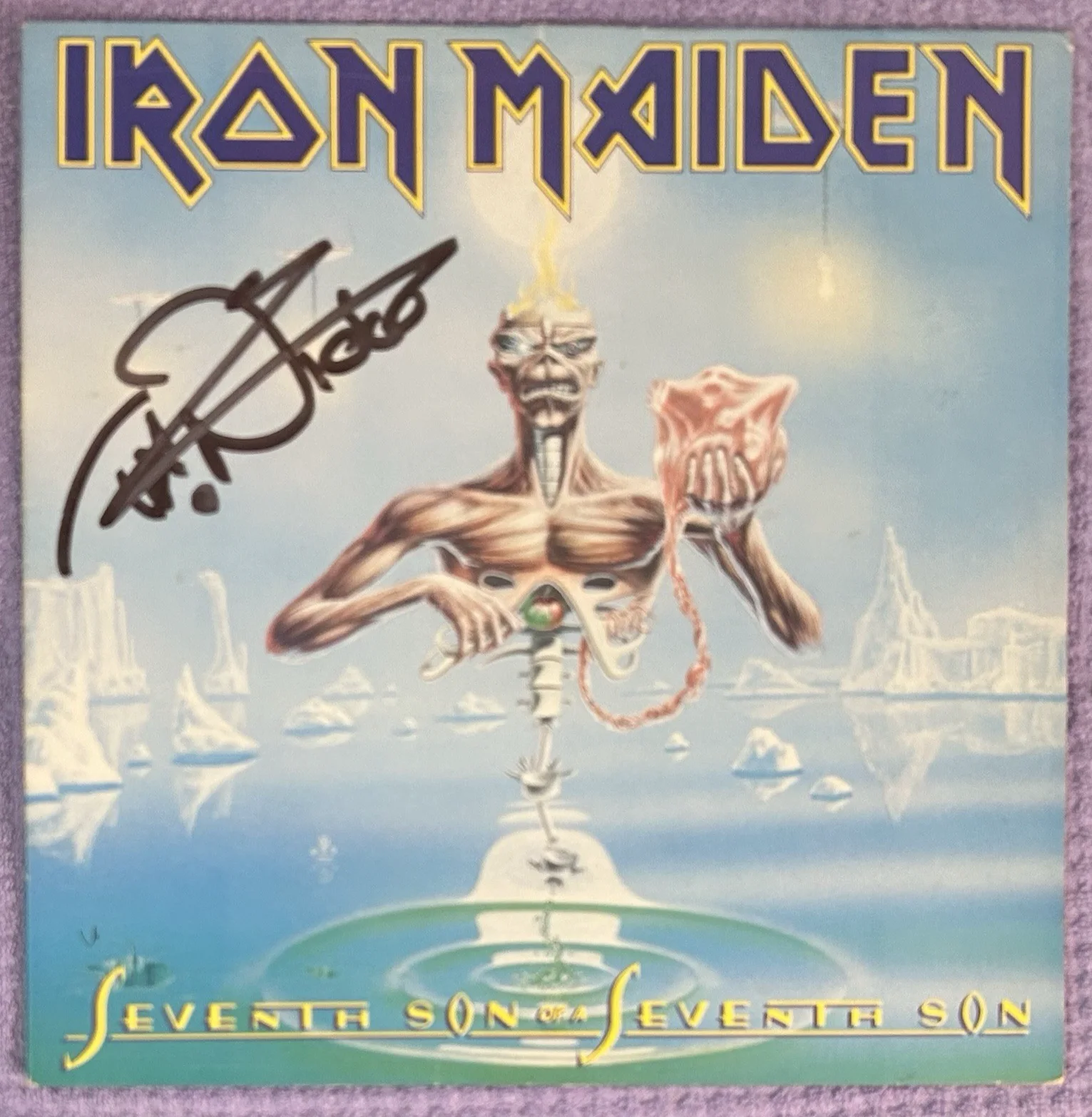 Iron Maiden "Seventh Son of A Seventh Son" Album Cover - No LP - Signed Bruce +3, изображение 2