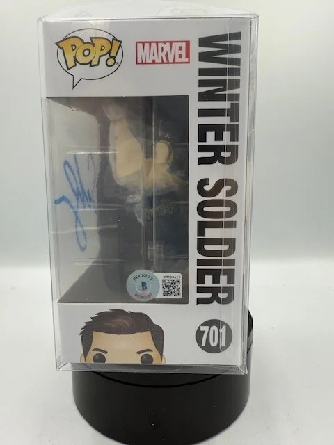 Sebastian Stan — Sebastian Stan Signed Funko Pop #701 Winter Soldier Marvel BAS Beckett Auth COA, image 4