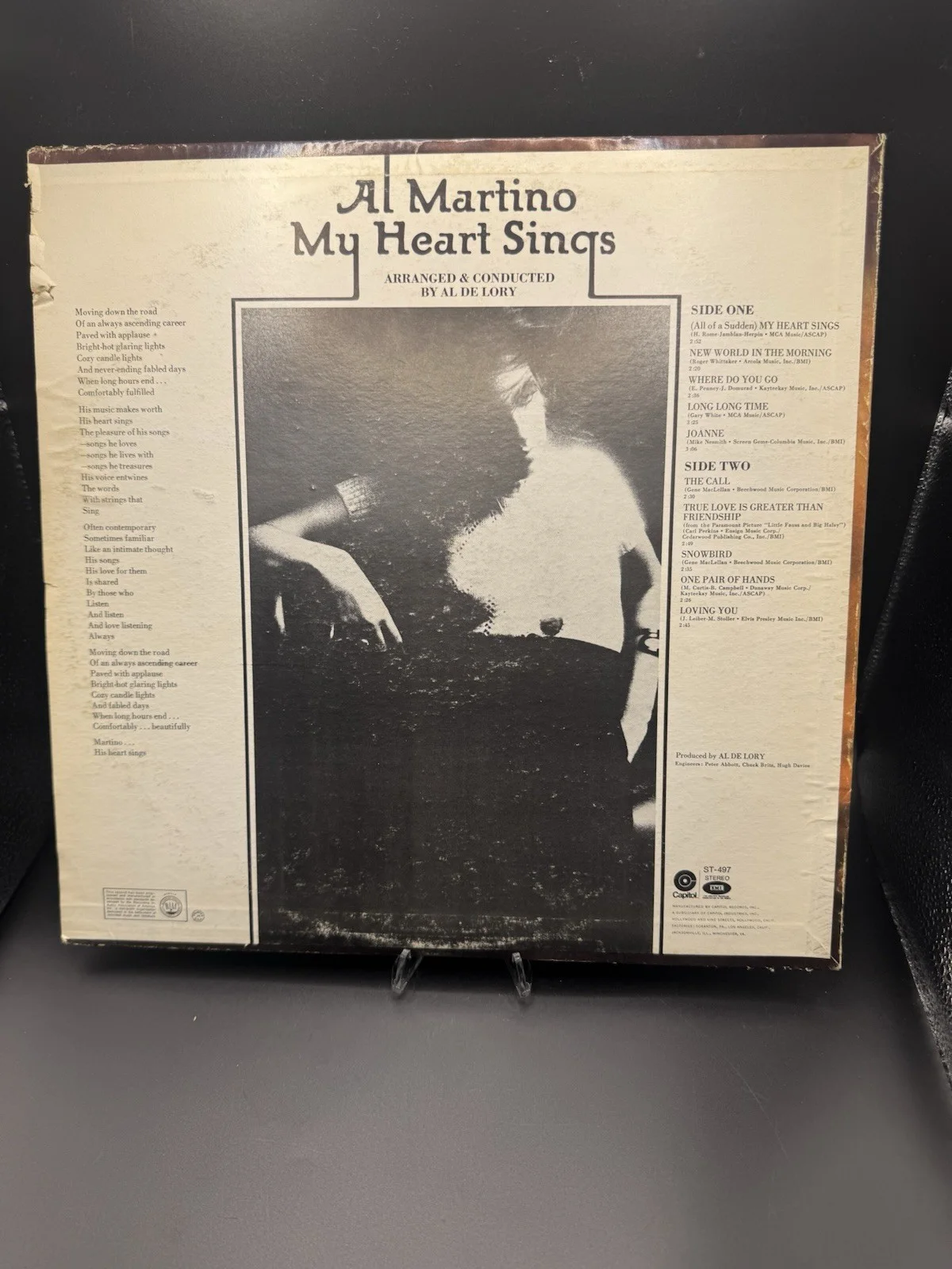 Al Martino Autographed My Heart Sings Album - BAS, изображение 3