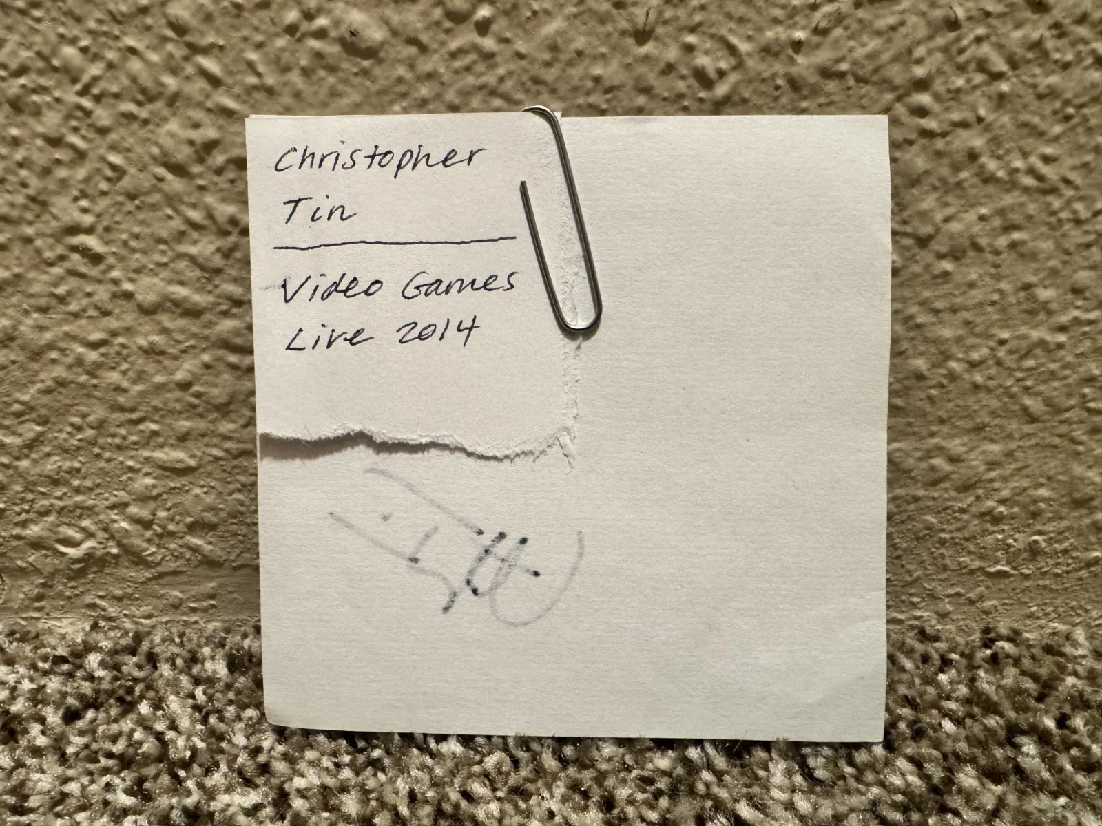 Christopher Tin — Christopher Tin AUTOGRAPH | Video Games Live 2014 | Composer for Civilization IV, image 2
