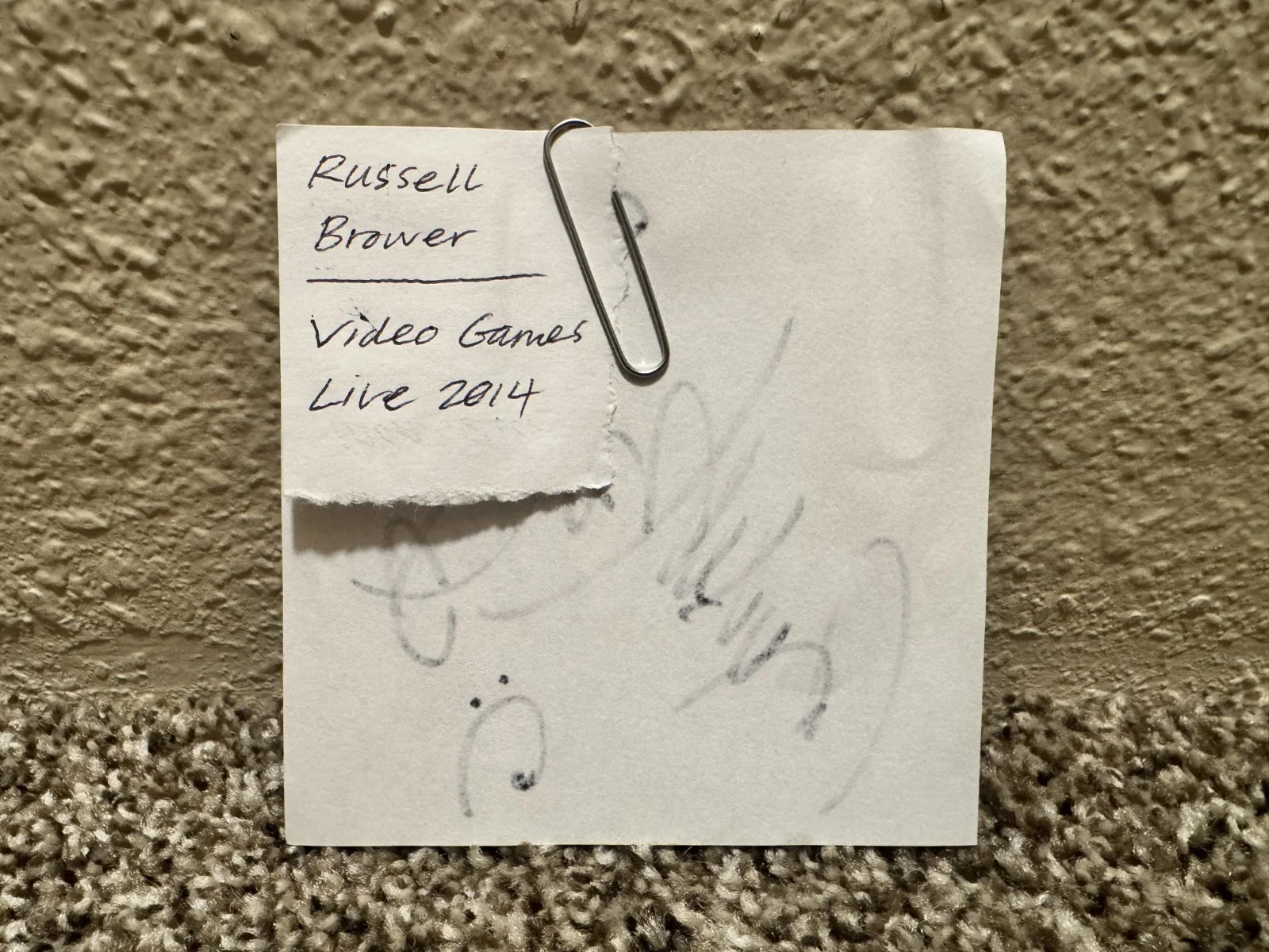 Russell Brower — Russell Brower AUTOGRAPH | Video Games Live 2014 | Composer for WoW, image 2