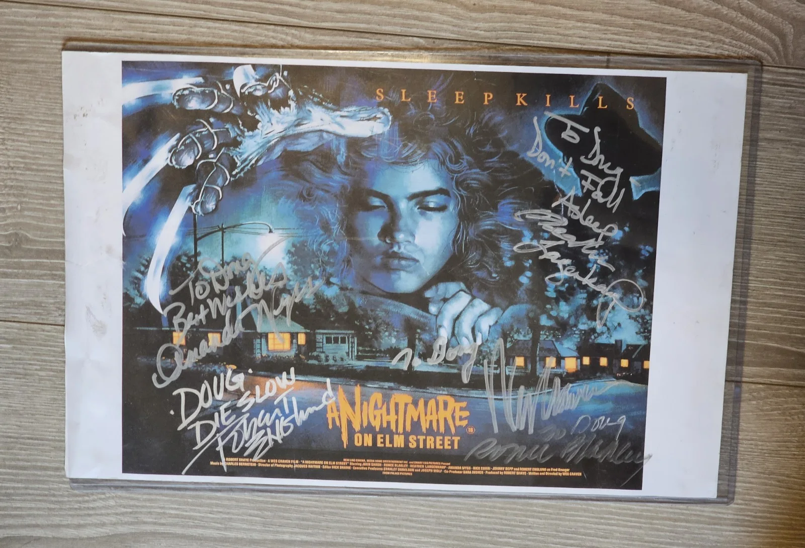 Wes Craven, Robert Englund, Heather Langenkamp — Autographed A Nightmare On Elm Street Freddy Krueger Craven Englund Langenkamp