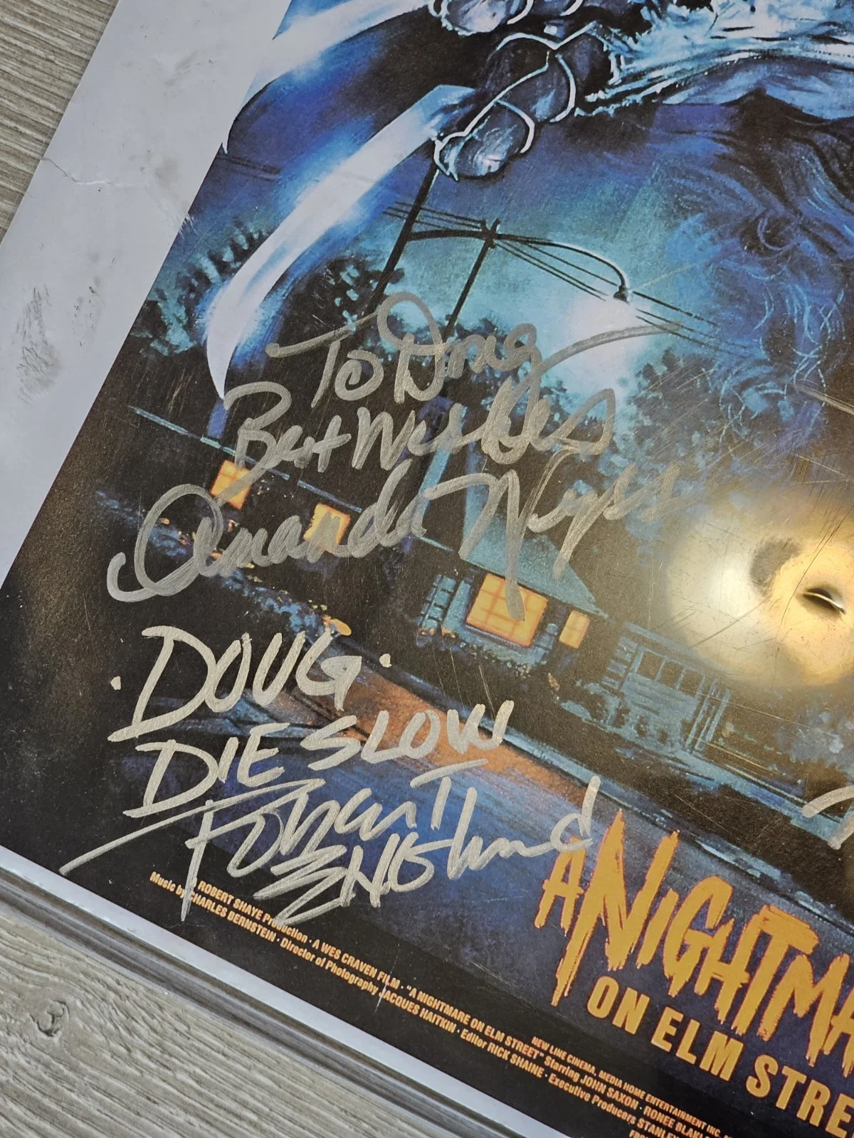 Wes Craven, Robert Englund, Heather Langenkamp — Autographed A Nightmare On Elm Street Freddy Krueger Craven Englund Langenkamp, image 4