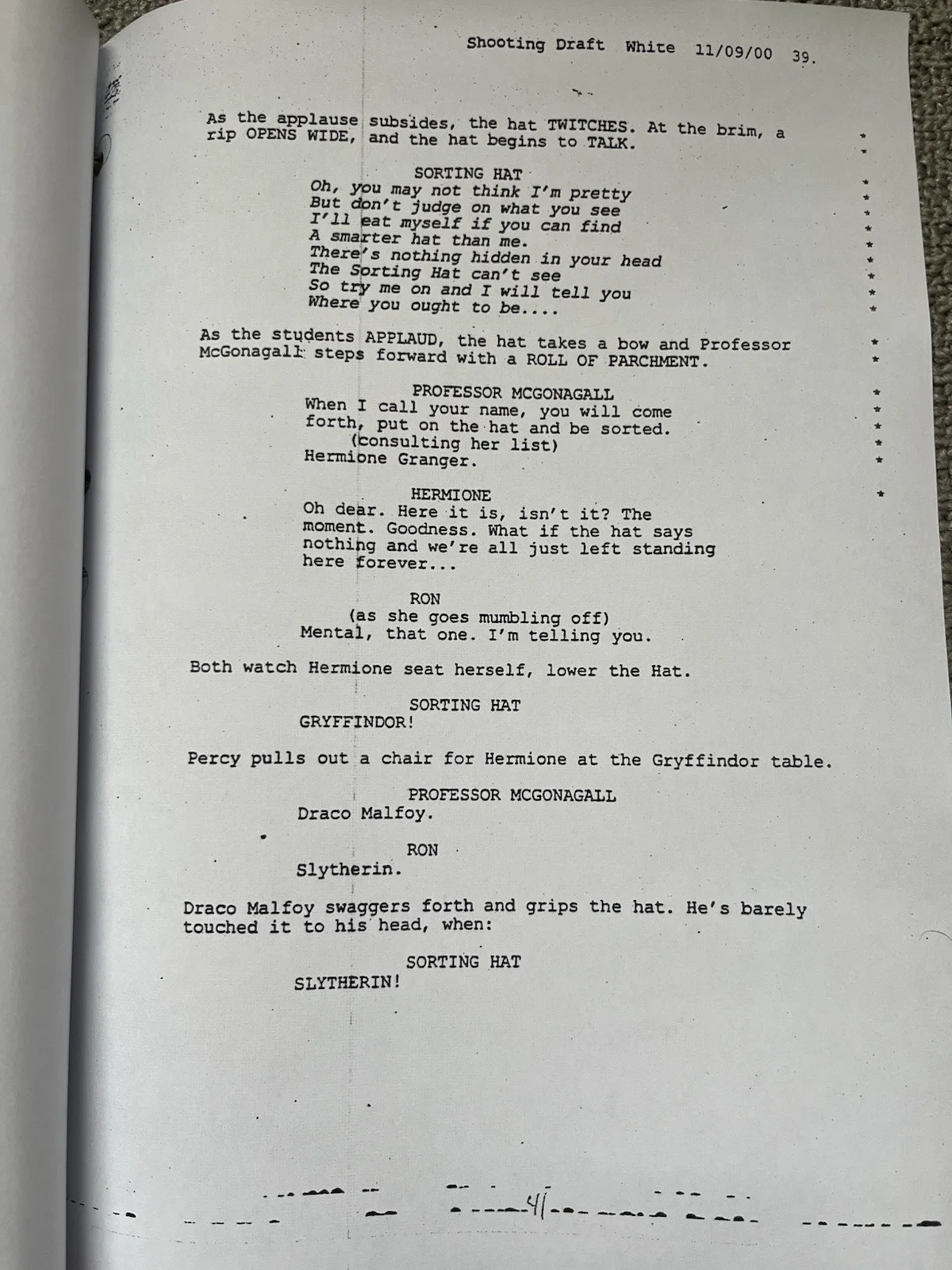 Harry Potter and The Philosopher’s / Sorcerer’s Stone Film Script., image 2