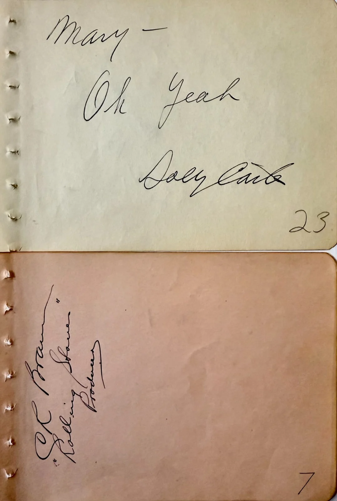 Monica Lane, Joseph Carle, Manuel R. Thomas — Manuel R. Thomas Joseph Carle Monica Lane Autographed 4x5 ALBUM PAGES (4) 1930s, изображение 2