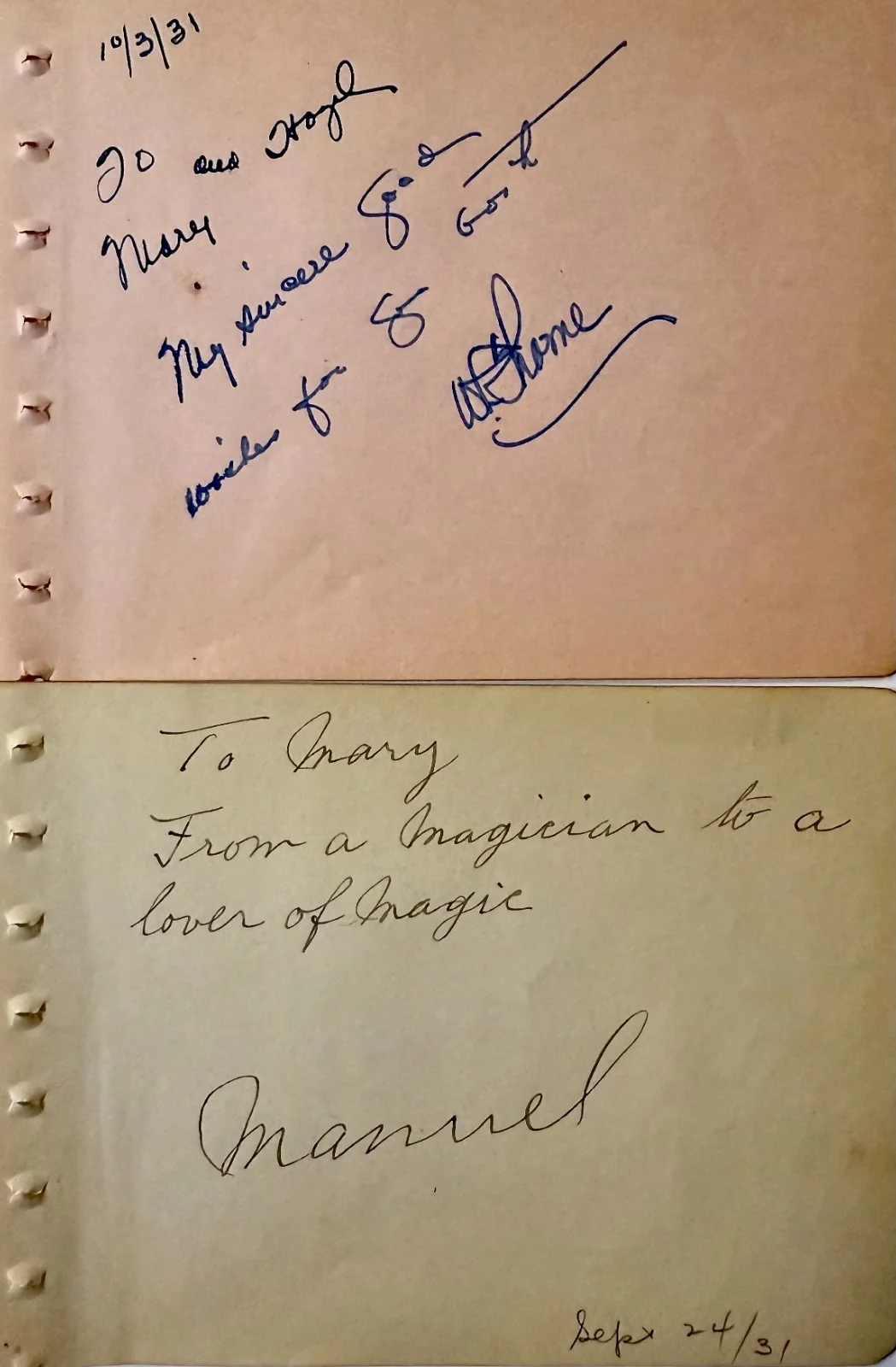 Monica Lane, Joseph Carle, Manuel R. Thomas — Manuel R. Thomas Joseph Carle Monica Lane Autographed 4x5 ALBUM PAGES (4) 1930s, изображение 3