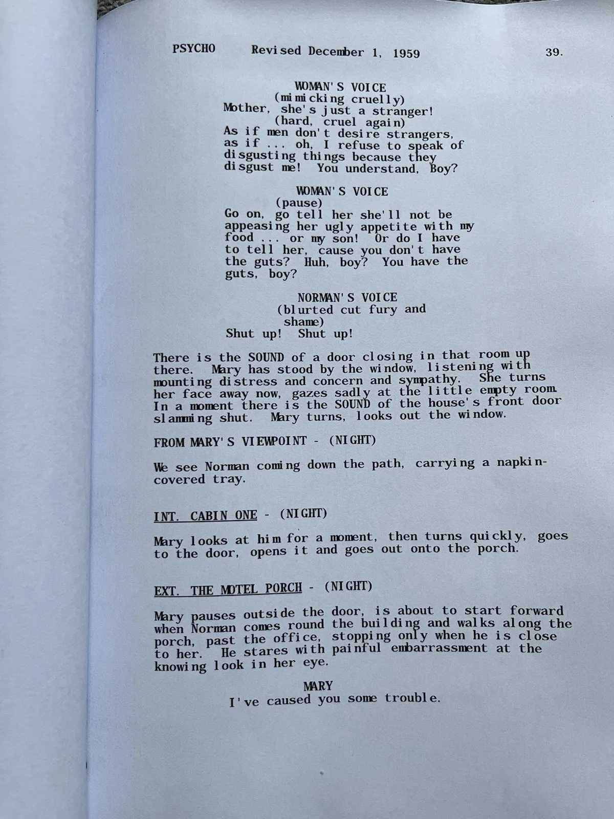 Psycho Film Script. Alfred Hitchcock. Anthony Perkins., image 2