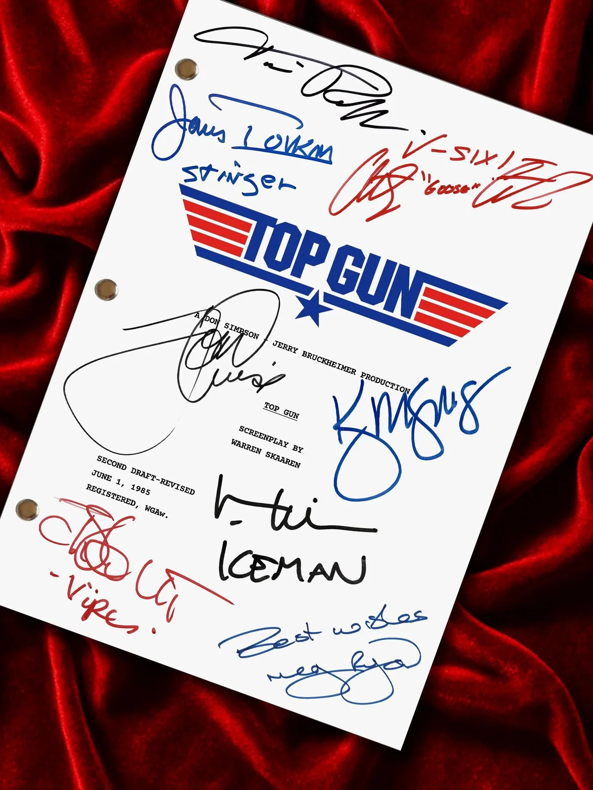 TOP GUN Signed Movie Script, 1986 Full Screenplay Reproduction 40th Anniversary, image 2
