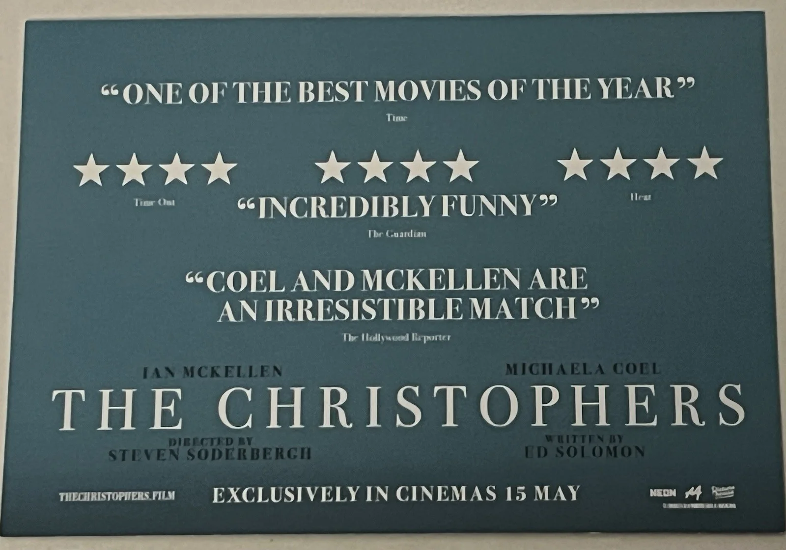 IAN MCKELLEN-THE CHRISTOPHERS PROMO CINEMA POSTCARD, изображение 2