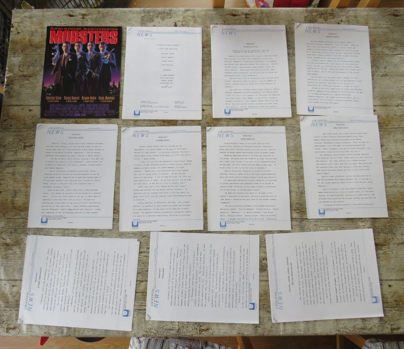 MOBSTERS ORIGINAL 1991 CINEMA FILM MOVIE PRESS KIT Christian Slater 8 PHOTOS, изображение 3