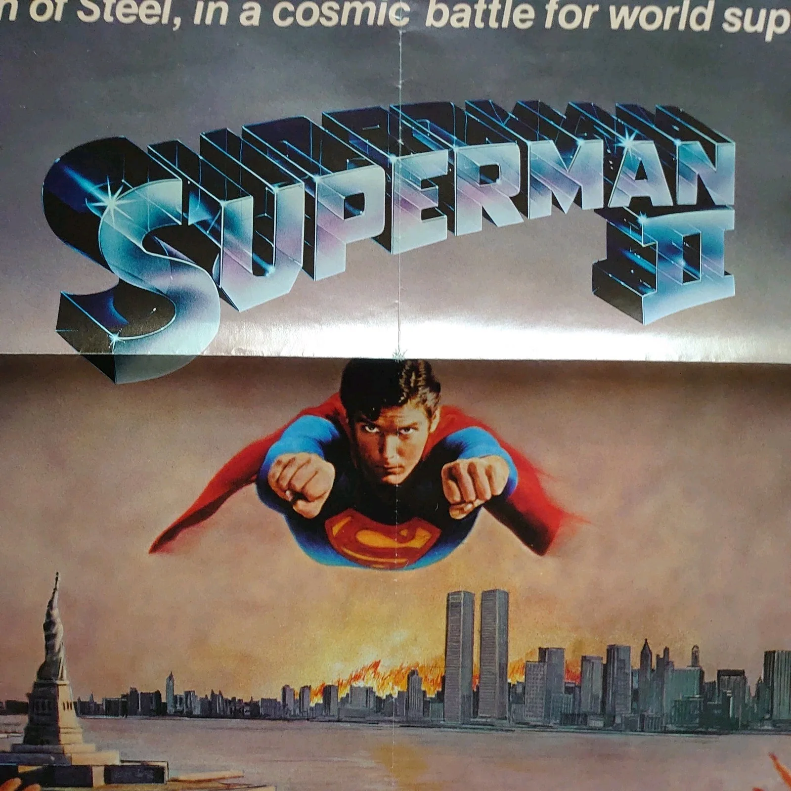 Superman 2 Original Vintage 1981 US One Sheet Poster Very Good Condition Folded, image 2