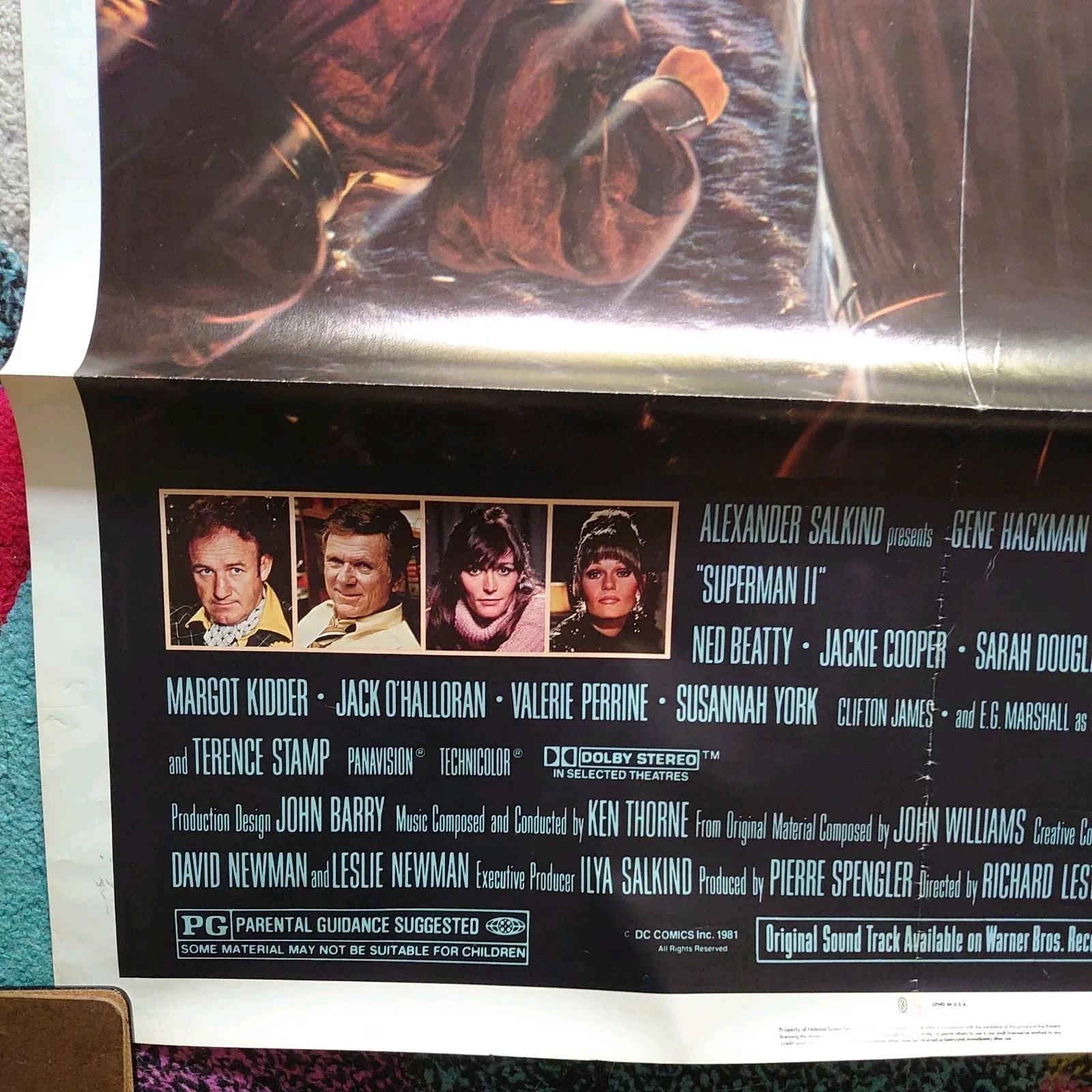 Superman 2 Original Vintage 1981 US One Sheet Poster Very Good Condition Folded, image 3