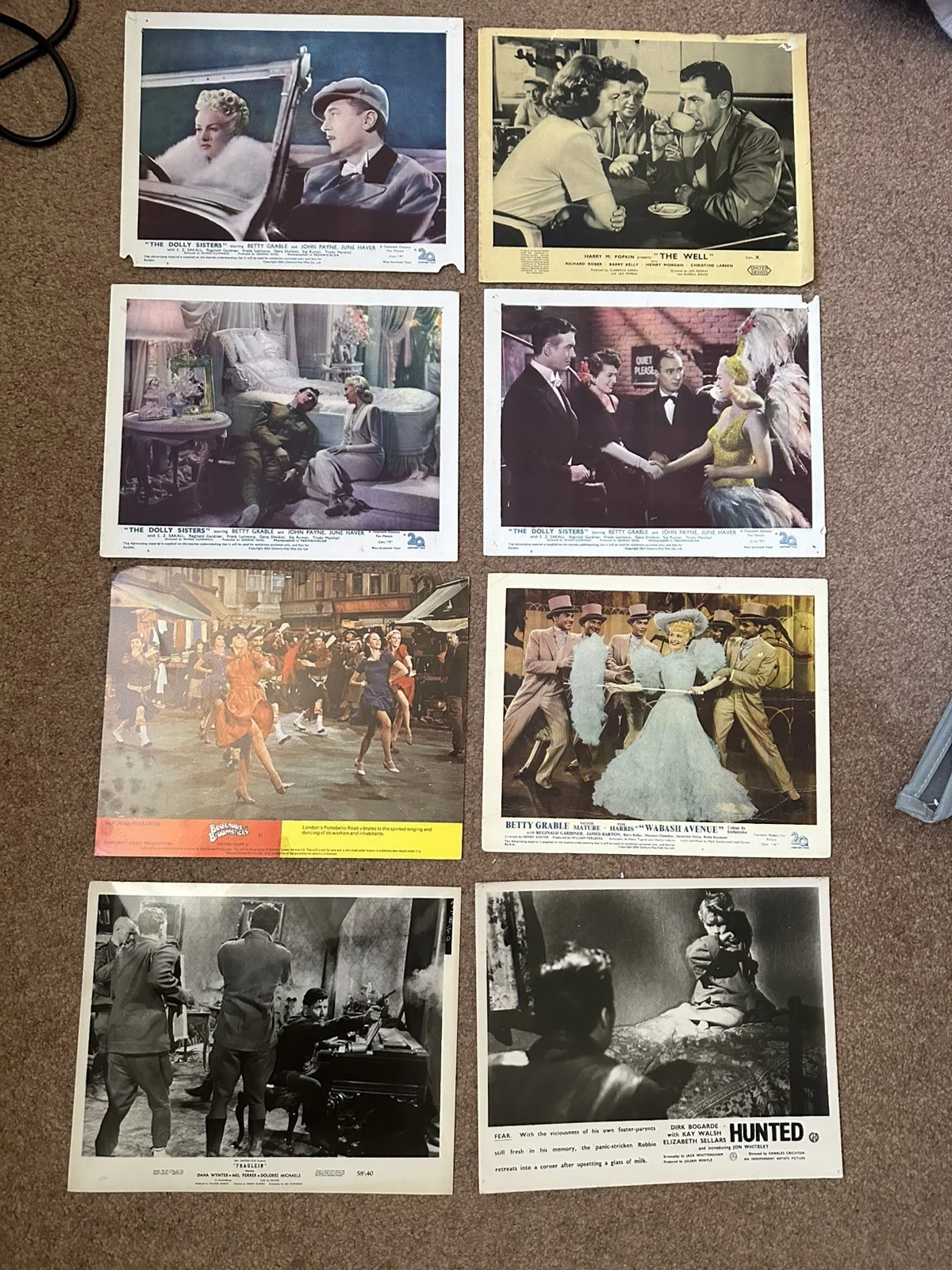 Bundle Of 30 Rare Original Lobby cards Betty Gable when my baby smiles, изображение 2