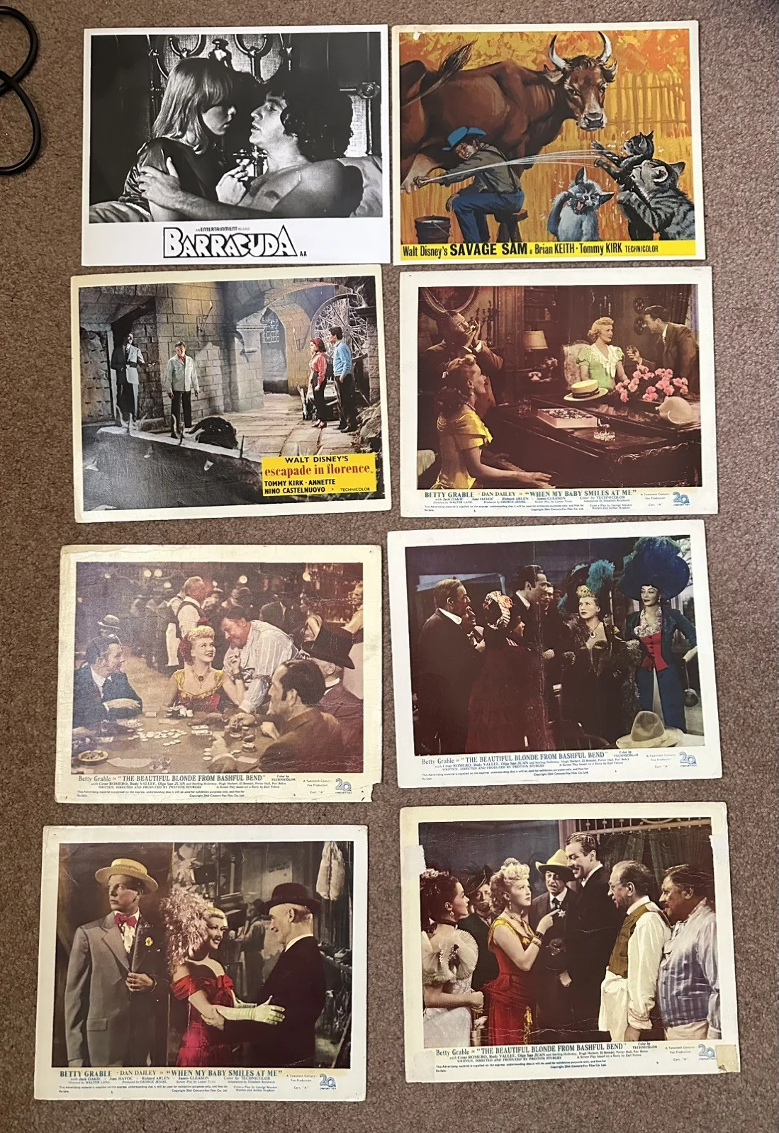 Bundle Of 30 Rare Original Lobby cards Betty Gable when my baby smiles, изображение 4