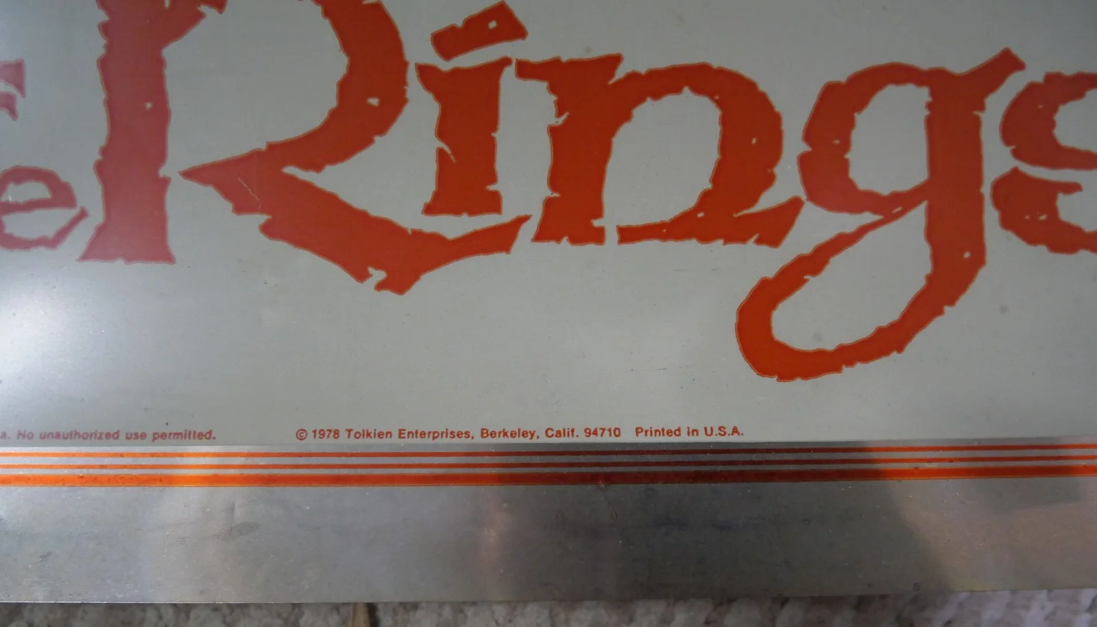 Lord of the Rings film animated Metallic 24" x 16" poster 1978 US promo, изображение 2
