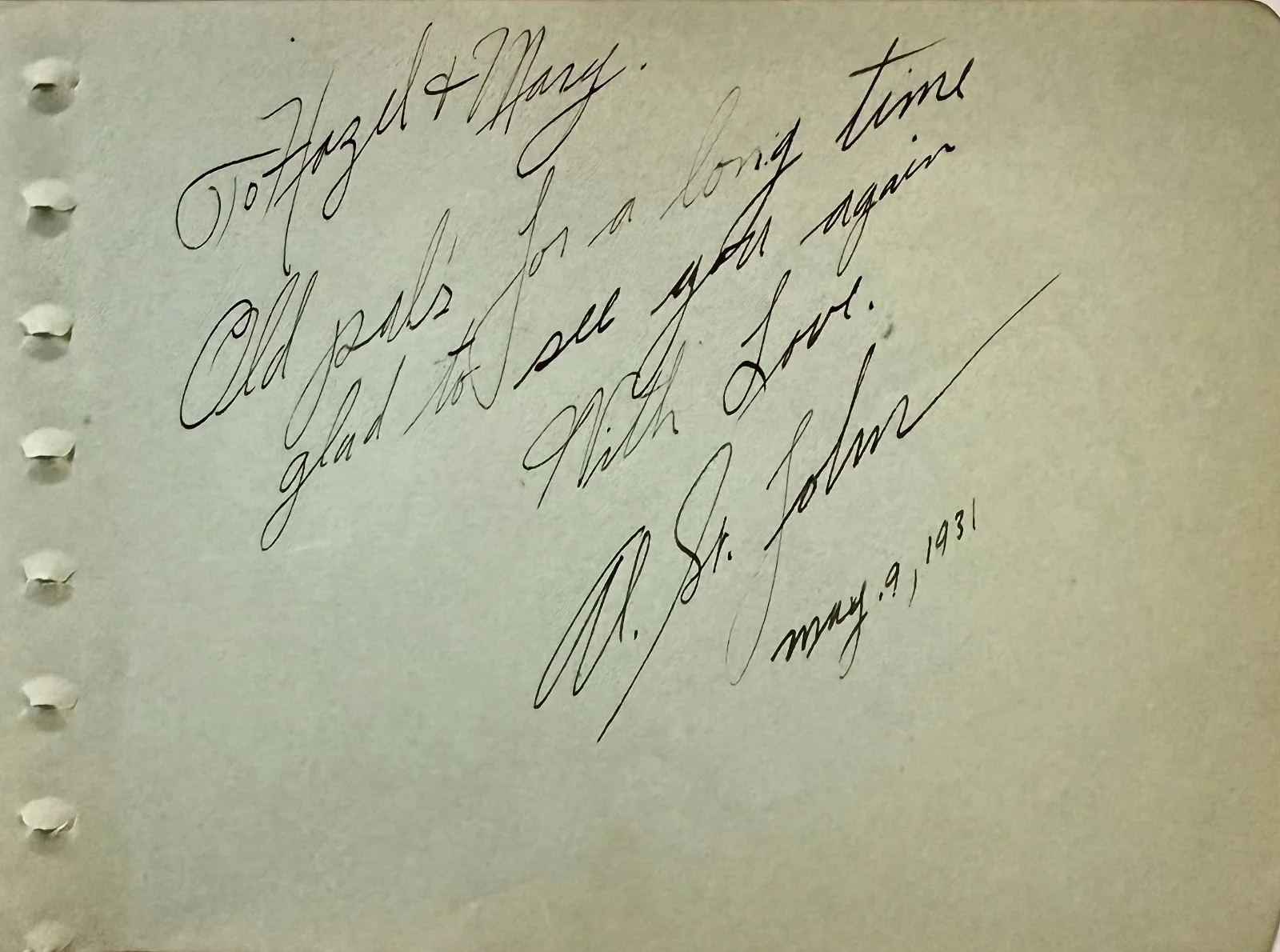 Al St. John — AL "FUZZY" ST. JOHN Signed Autograph 4x5 ALBUM PAGE Fatty and Mabel Adrift 1931, изображение 3