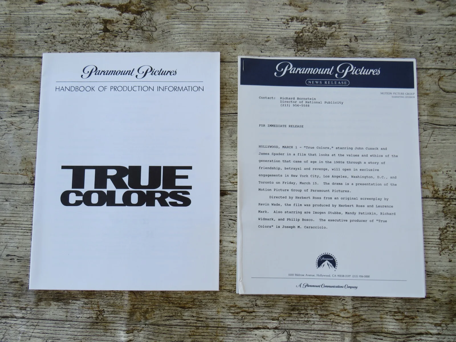 TRUE COLORS ORIGINAL 1991 CINEMA FILM MOVIE PRESS KIT John Cusack 9 PHOTOS /INFO, изображение 3