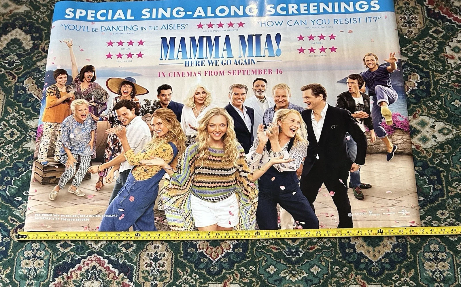 Mamma Mia! Here We Go Again Cinema Poster 100cm x 75cm Very Good Condition, image 2