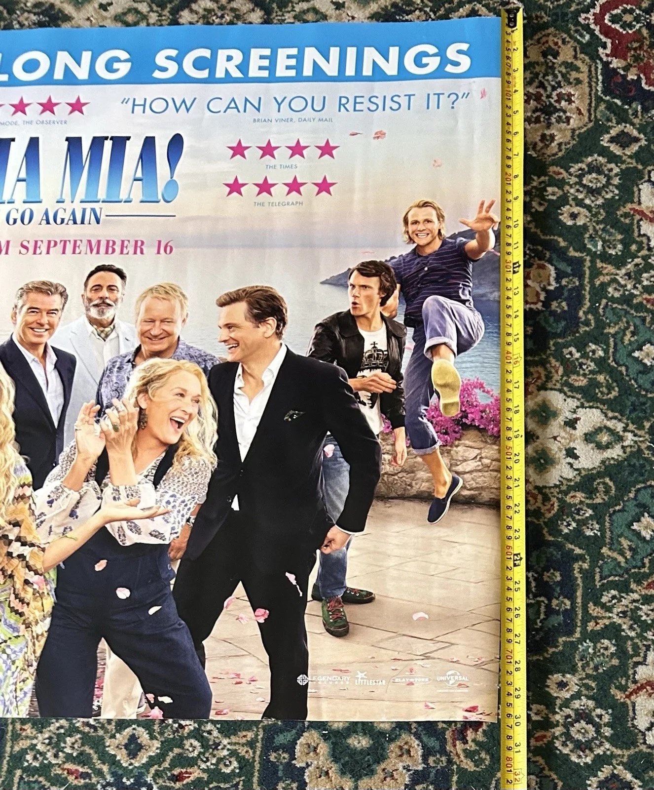 Mamma Mia! Here We Go Again Cinema Poster 100cm x 75cm Very Good Condition, image 4