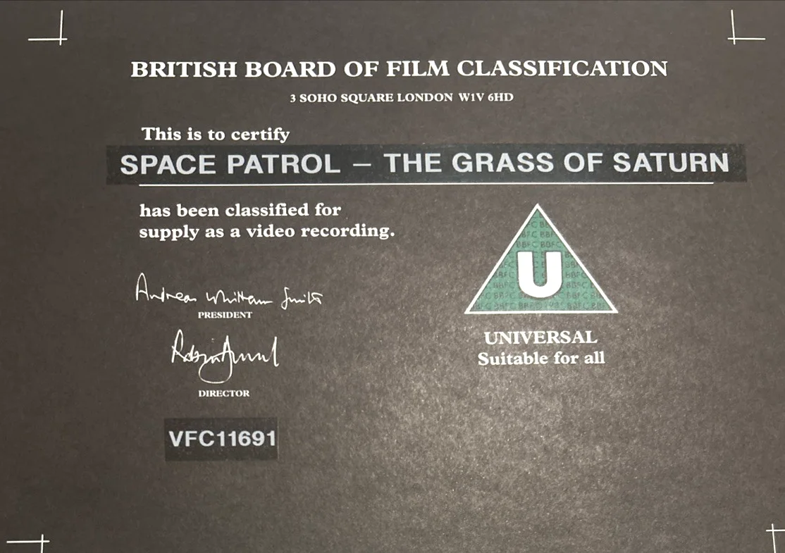 BBFC Black Certificate Card - 1963 Space Patrol S1E35 - Early Marionette Sci-Fi, изображение 2