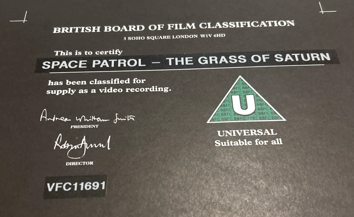 BBFC Black Certificate Card - 1963 Space Patrol S1E35 - Early Marionette Sci-Fi, изображение 3