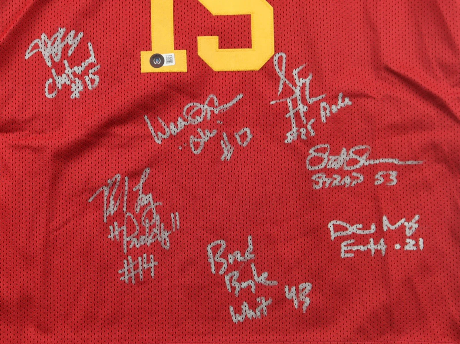 Maris Valainis / Jimmy Chitwood — Hoosiers Signed Chitwood Jersey 1986 Movie / Signed by 7 Cast Members/Beckett QR, изображение 2