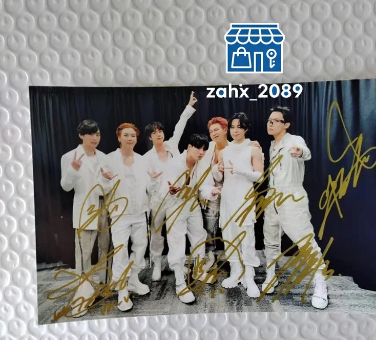 BTS — BTS Autographed Hand Signed Photo 4*6 - First-hand supply