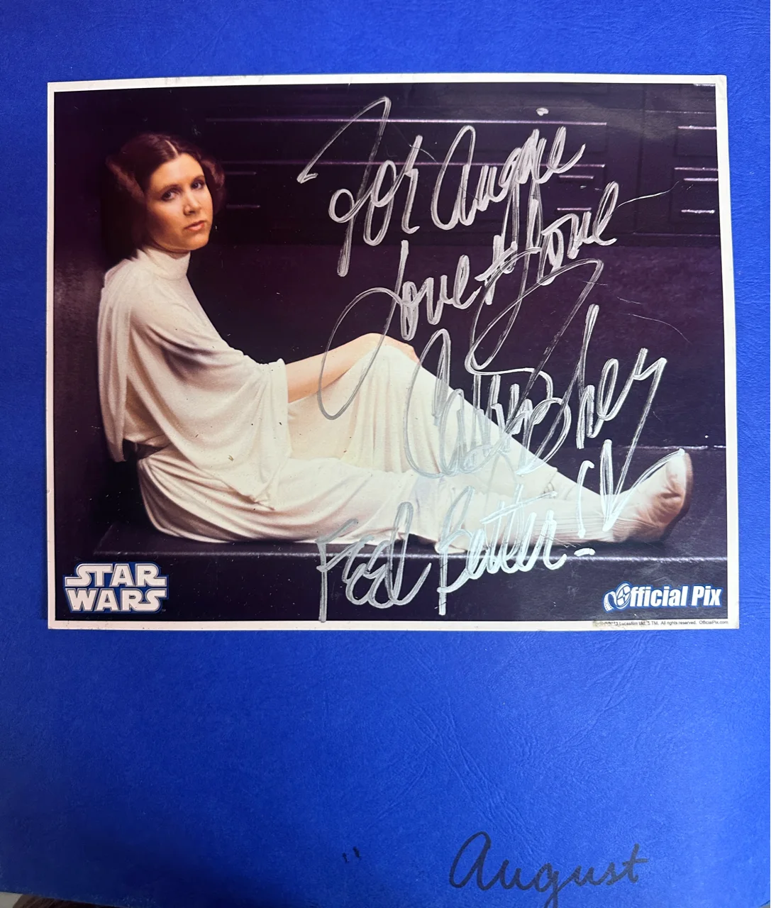 Carrie Fisher — Carrie Fisher Autographed 8x10 Photo, Star Wars, Leia, AUTHENTIC Official OPX