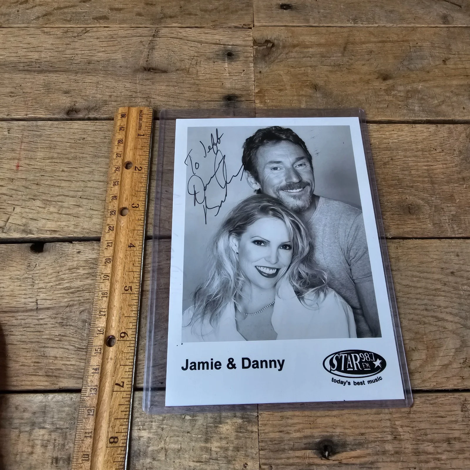 Danny Bonaduce — Danny Bonaduce Signed Jamie & Danny Star 98.7 Promo Photo Autograph