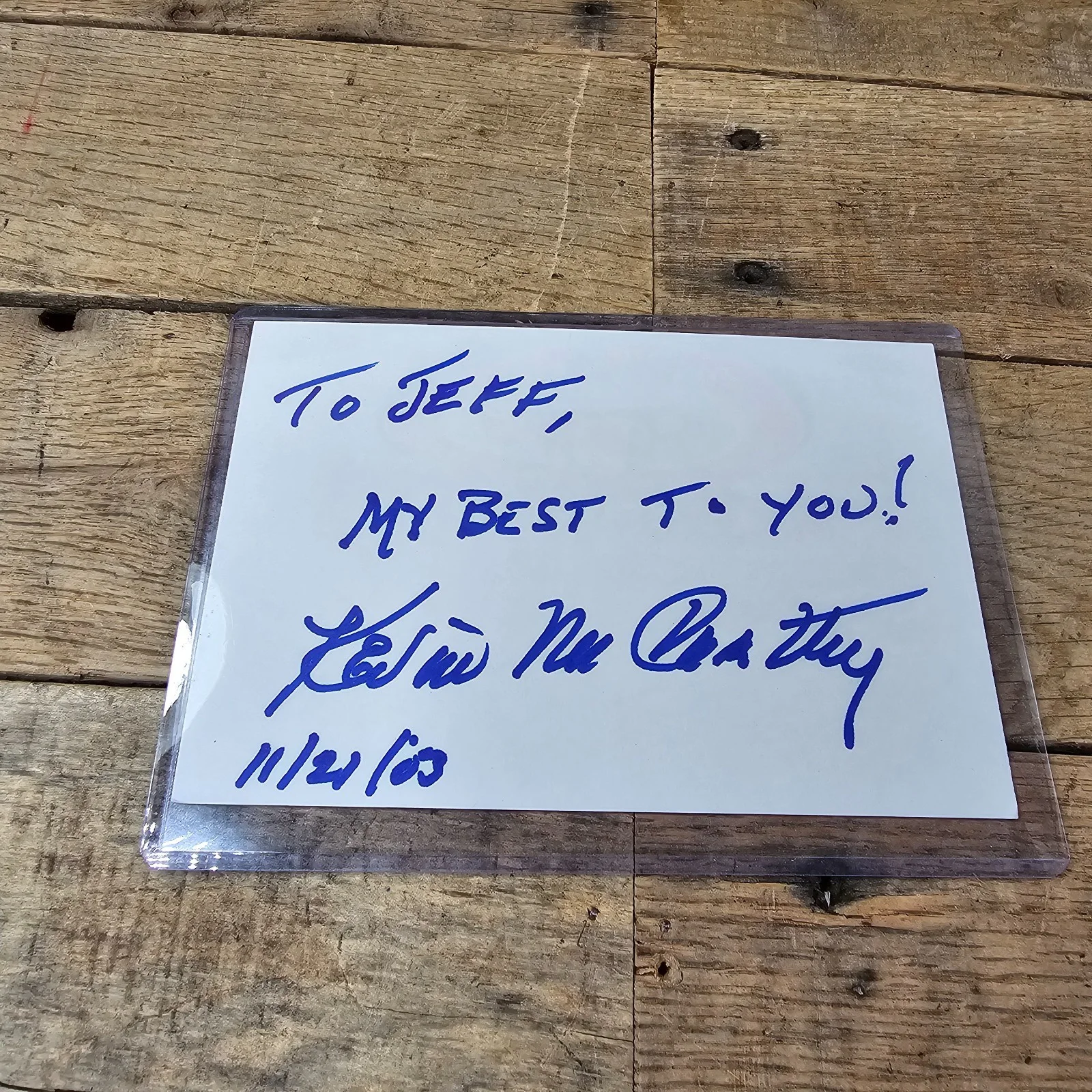 Kevin McCarthy — Kevin McCarthy Signed Autograph Index Card Actor Invasion Of The Body Snatchers