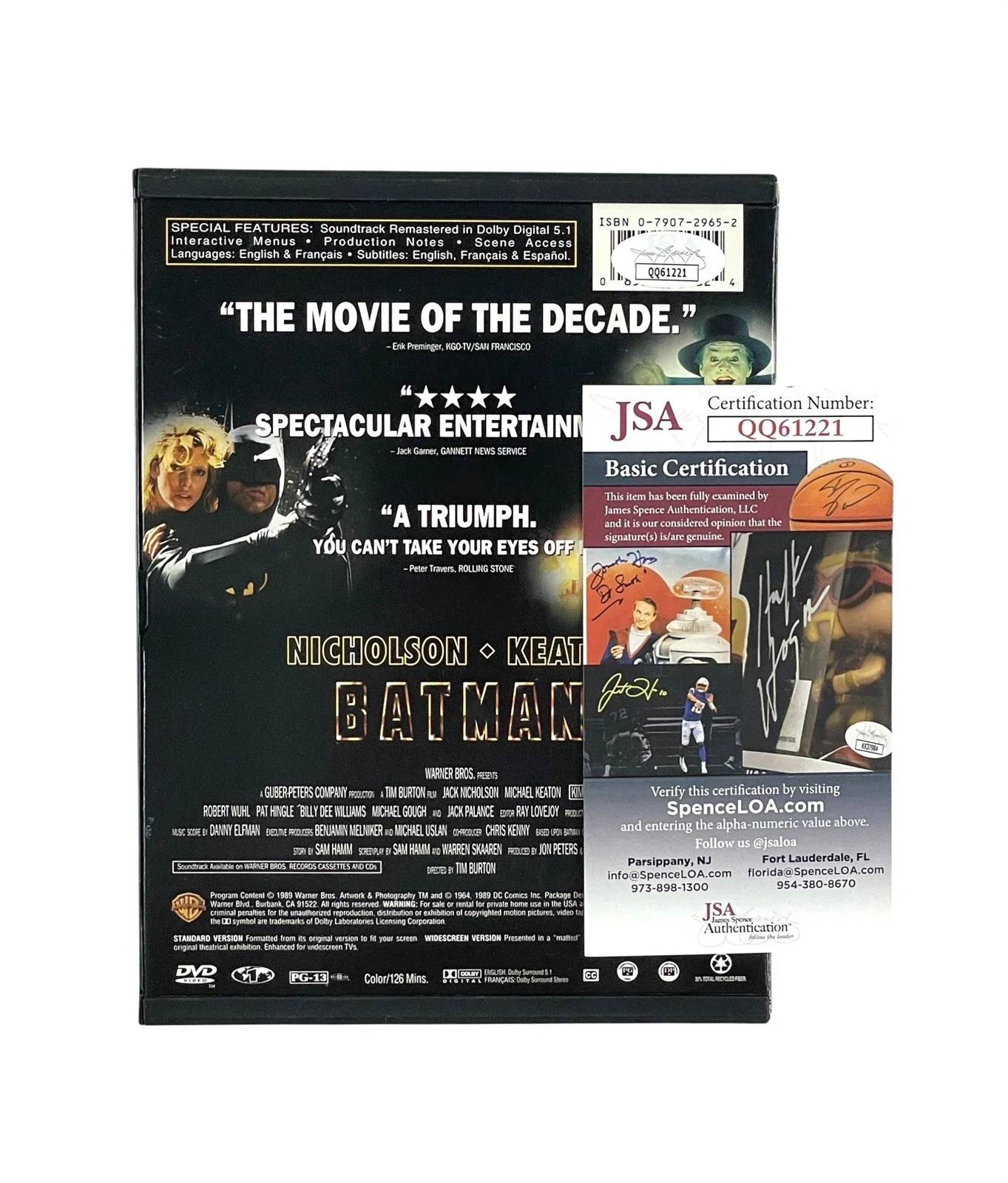 Dave Lea — Batman Signed DVD Dave Lea 1989 & Returns Stuntman Martial Arts Autographed JSA, изображение 3