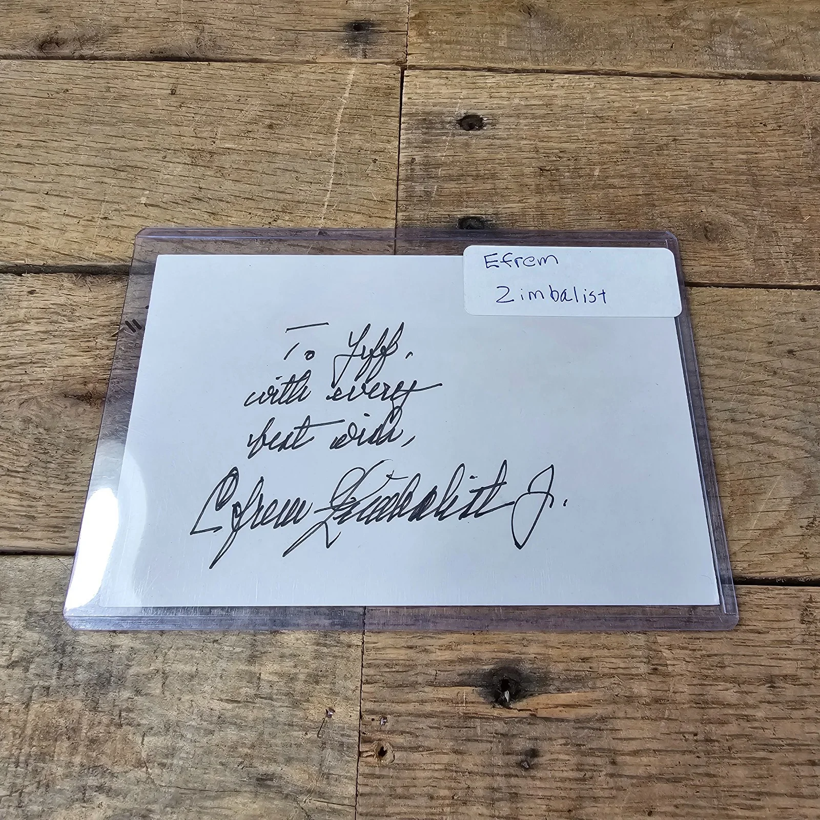 Efram Zimbalist Jr — Efram Zimbalist Jr Signed Autograph Index Card Actor FBI 77 Sunset Strip 2
