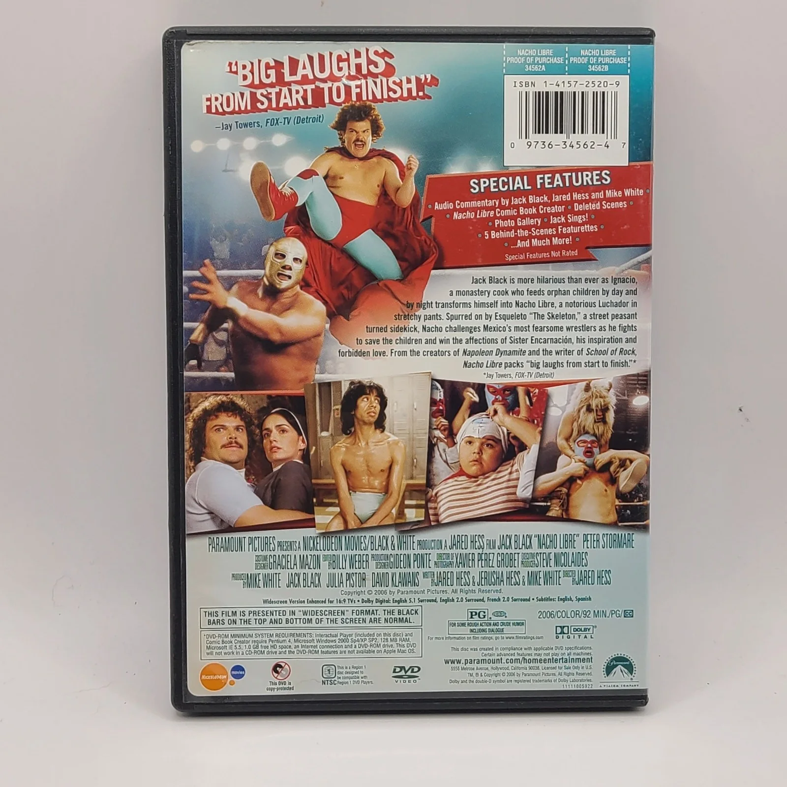 Nacho Libre (DVD, 2006, Special Edition/ Full Screen) tested and works, image 2